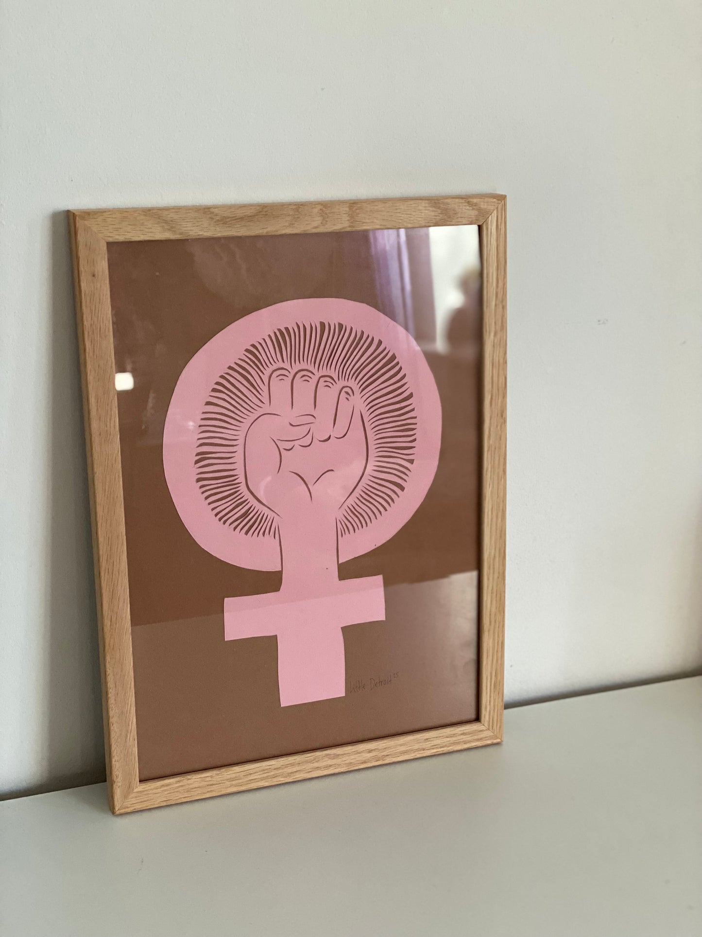 A4 ‘Girlpower’ lyserød/brun