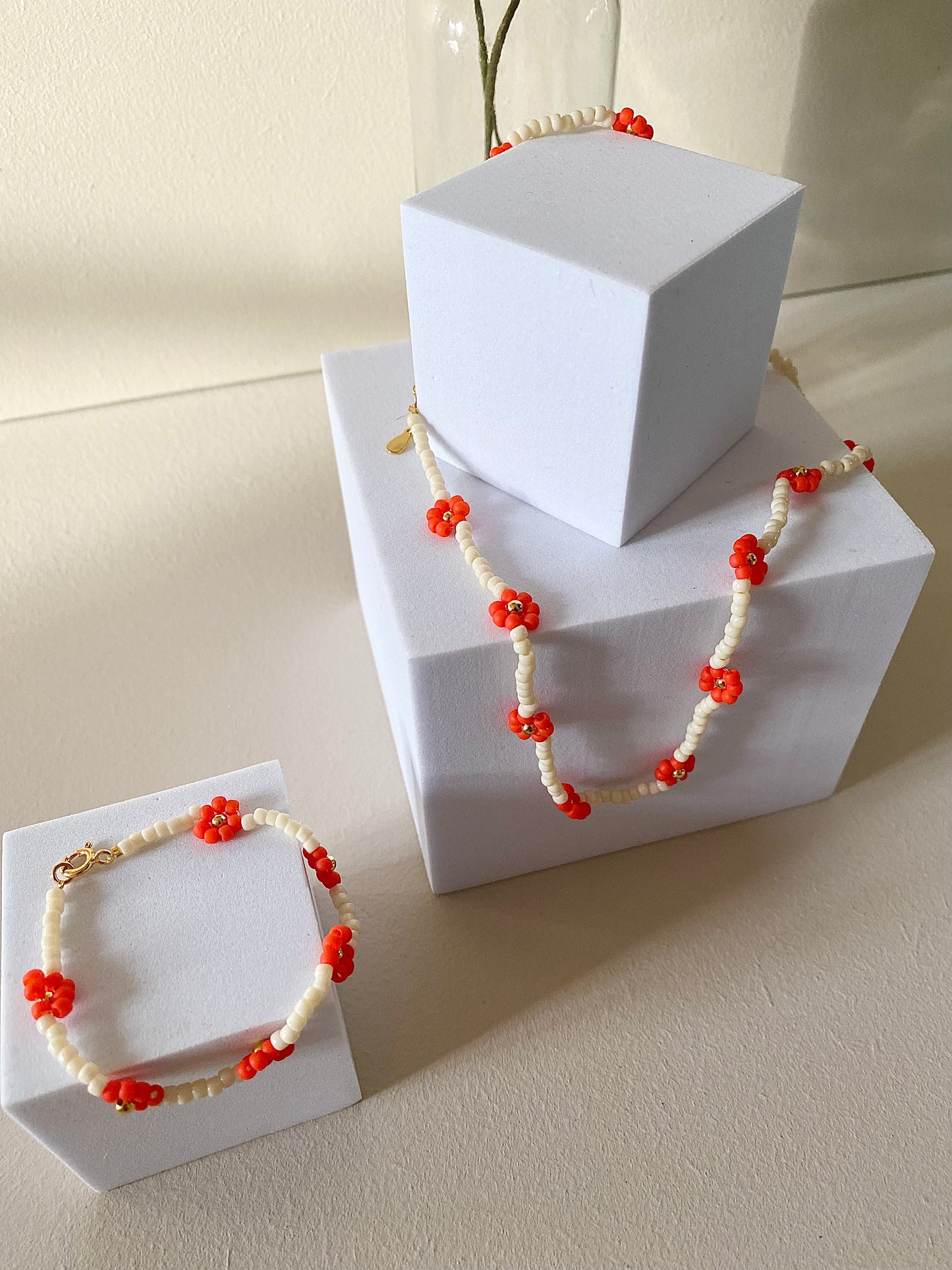 ‘Poppy love coral’ barn armbånd