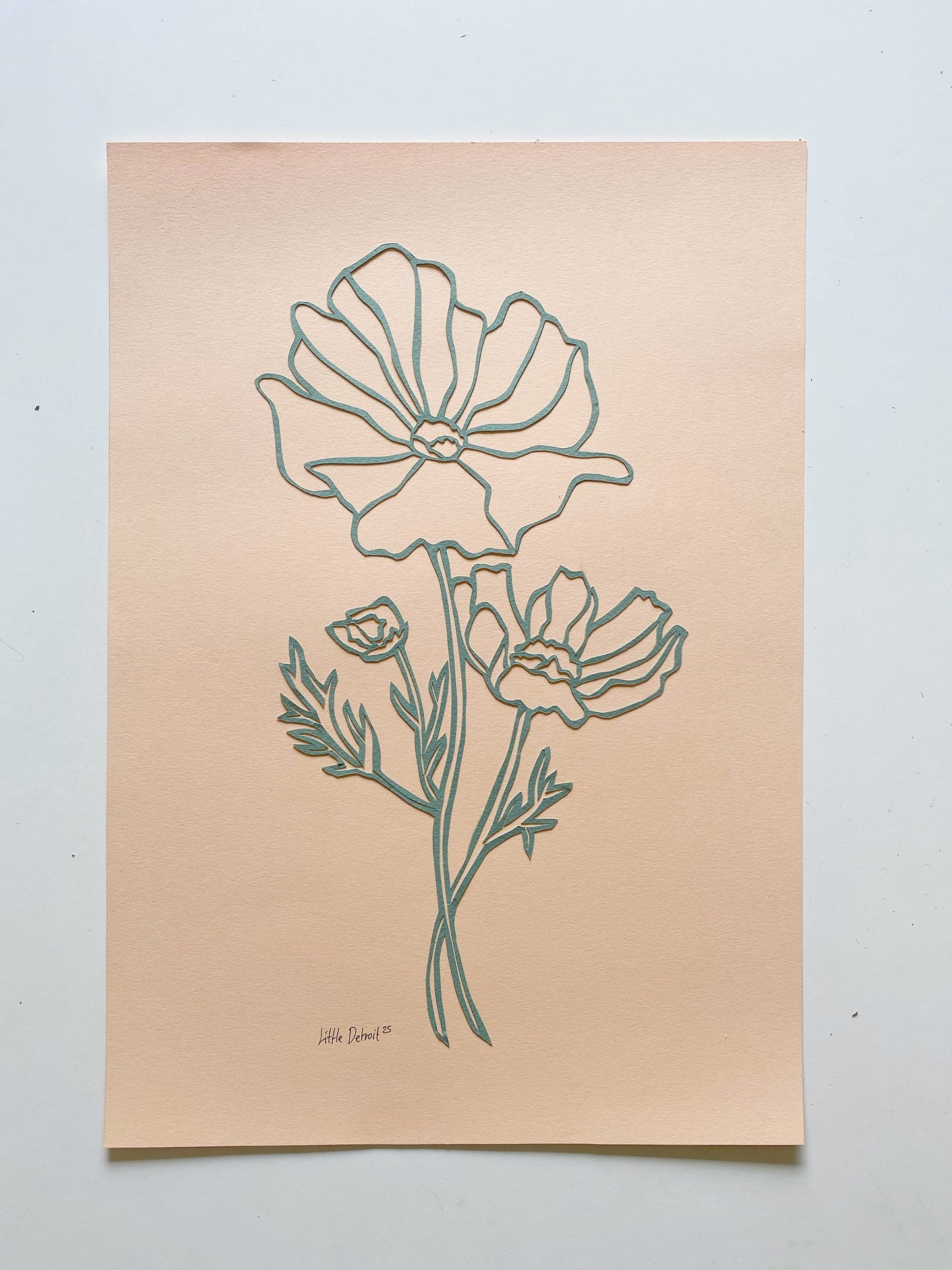 A3 papercut grøn/svag lakse
