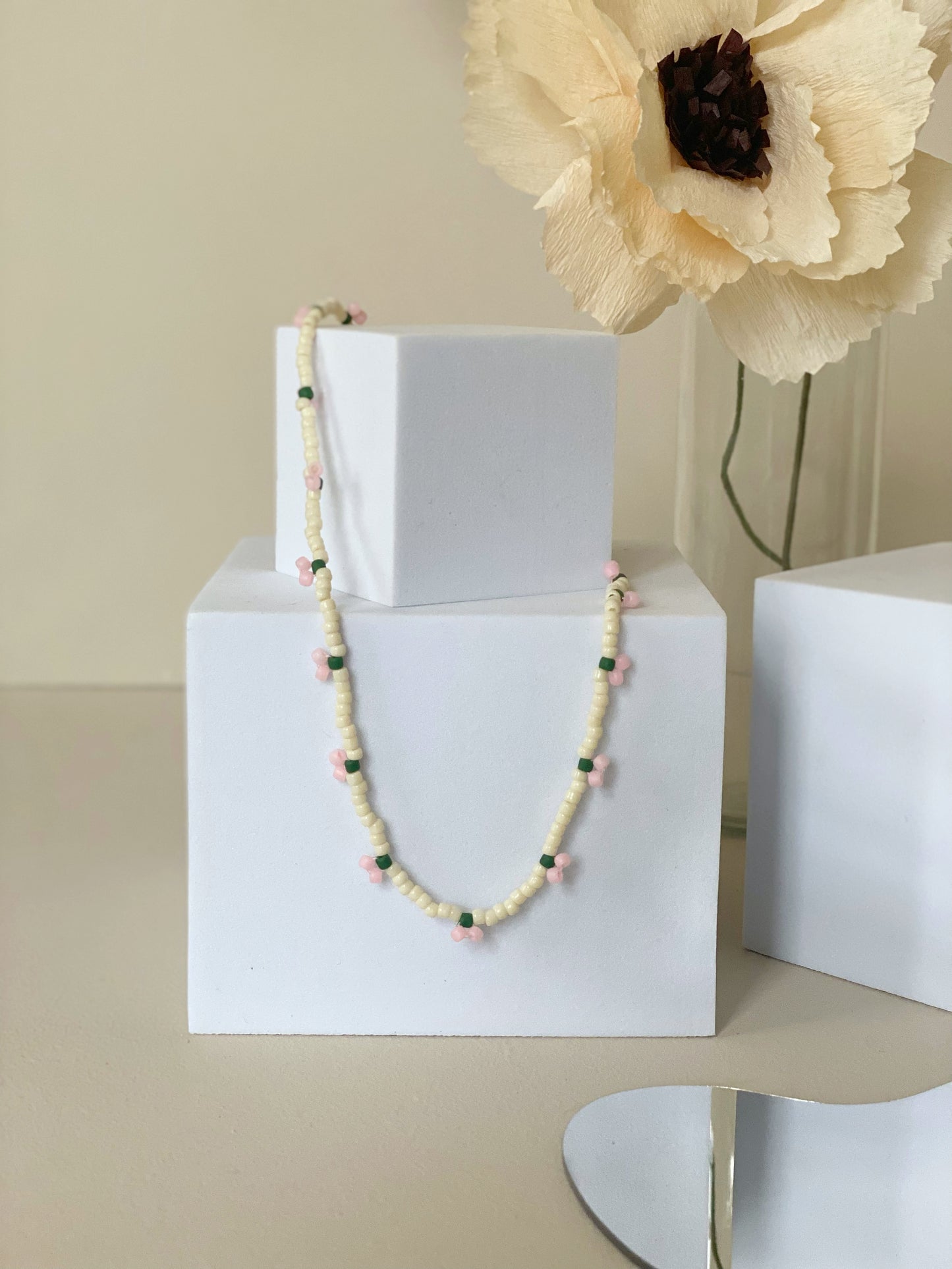 'Pink cherry' necklace