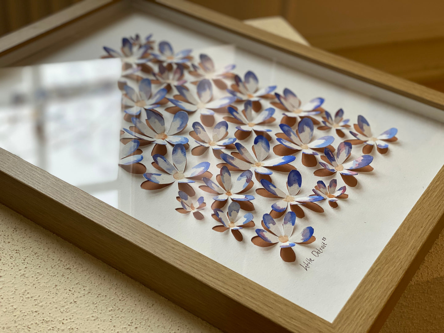 ‘Flowers’ 30x40 - 3D m/akvarel inkl. ramme