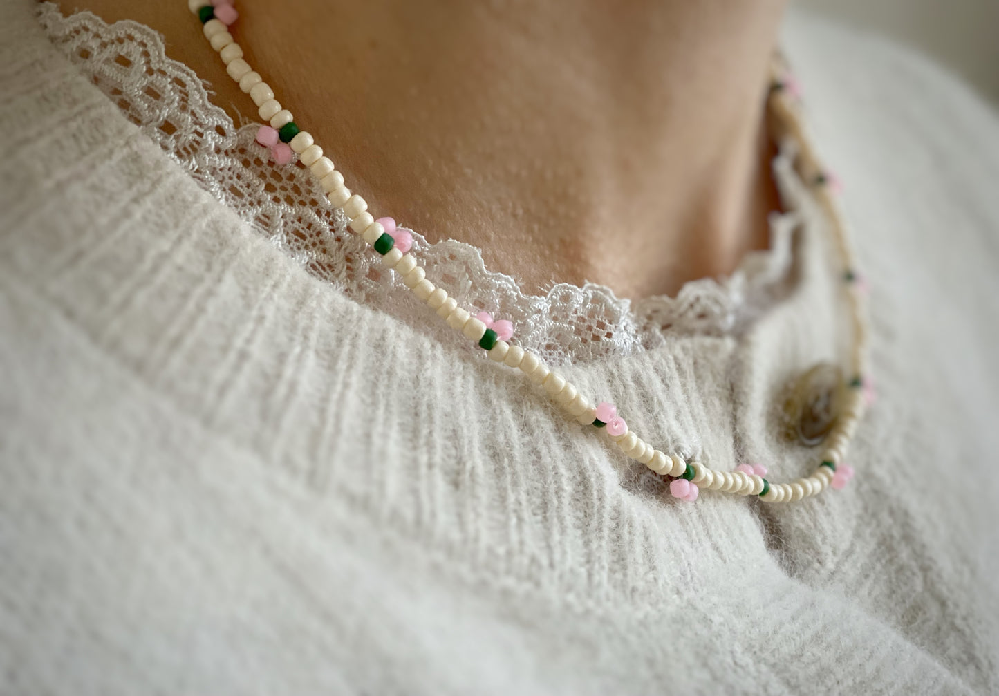 'Pink cherry' necklace