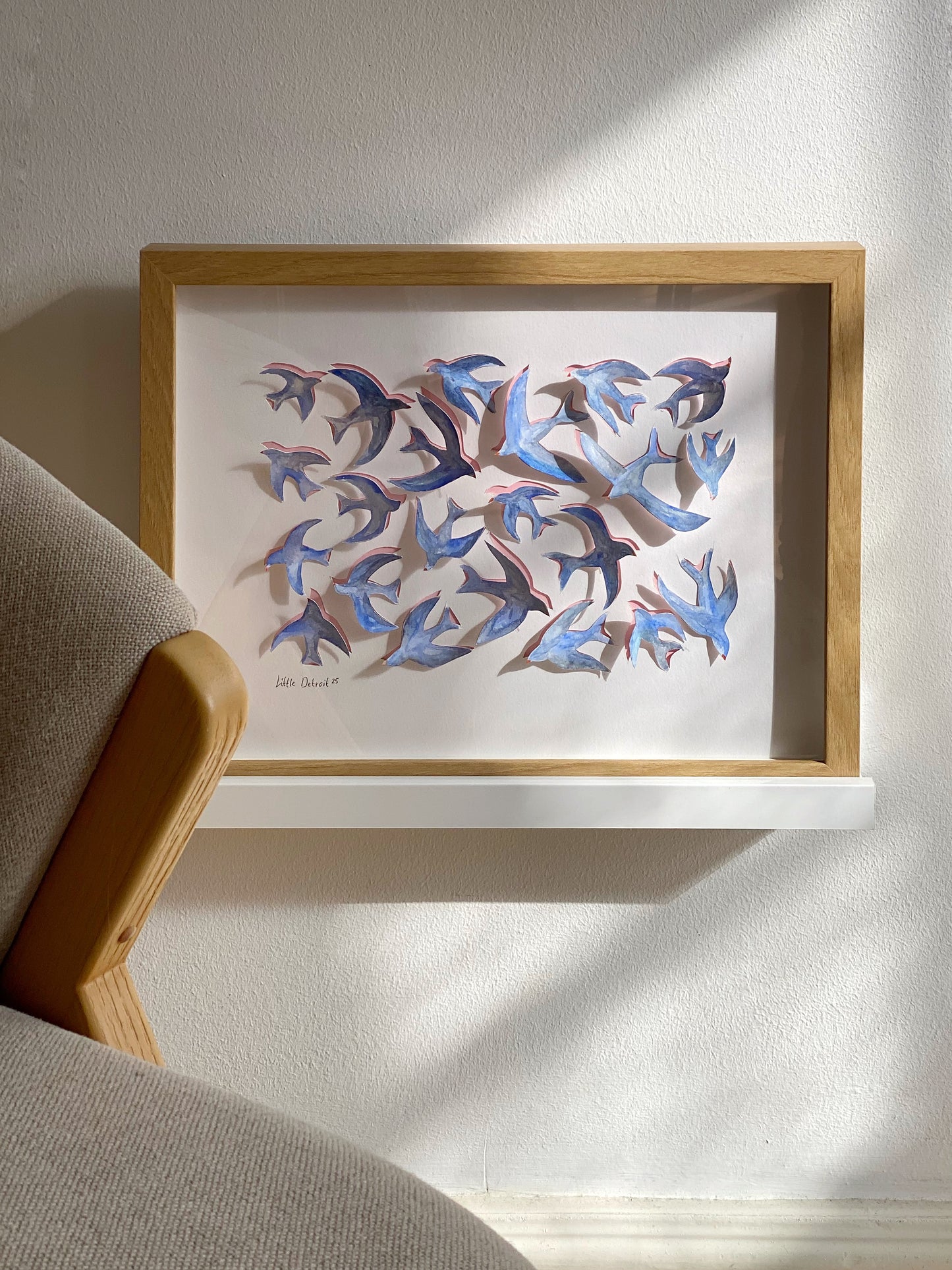 ‘Flying Birds’ 30x50 - 3D inkl ramme