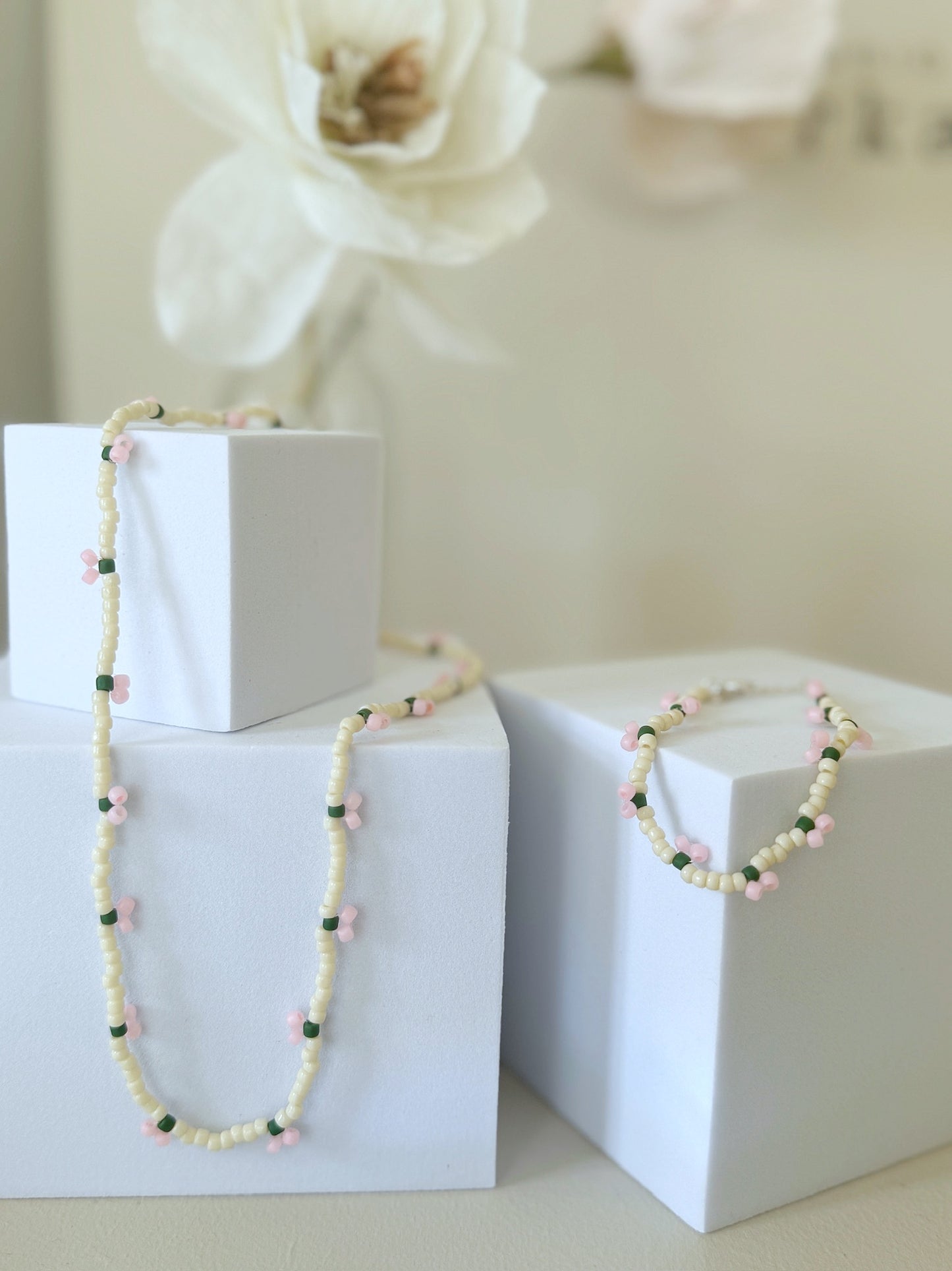 'Pink cherry' necklace