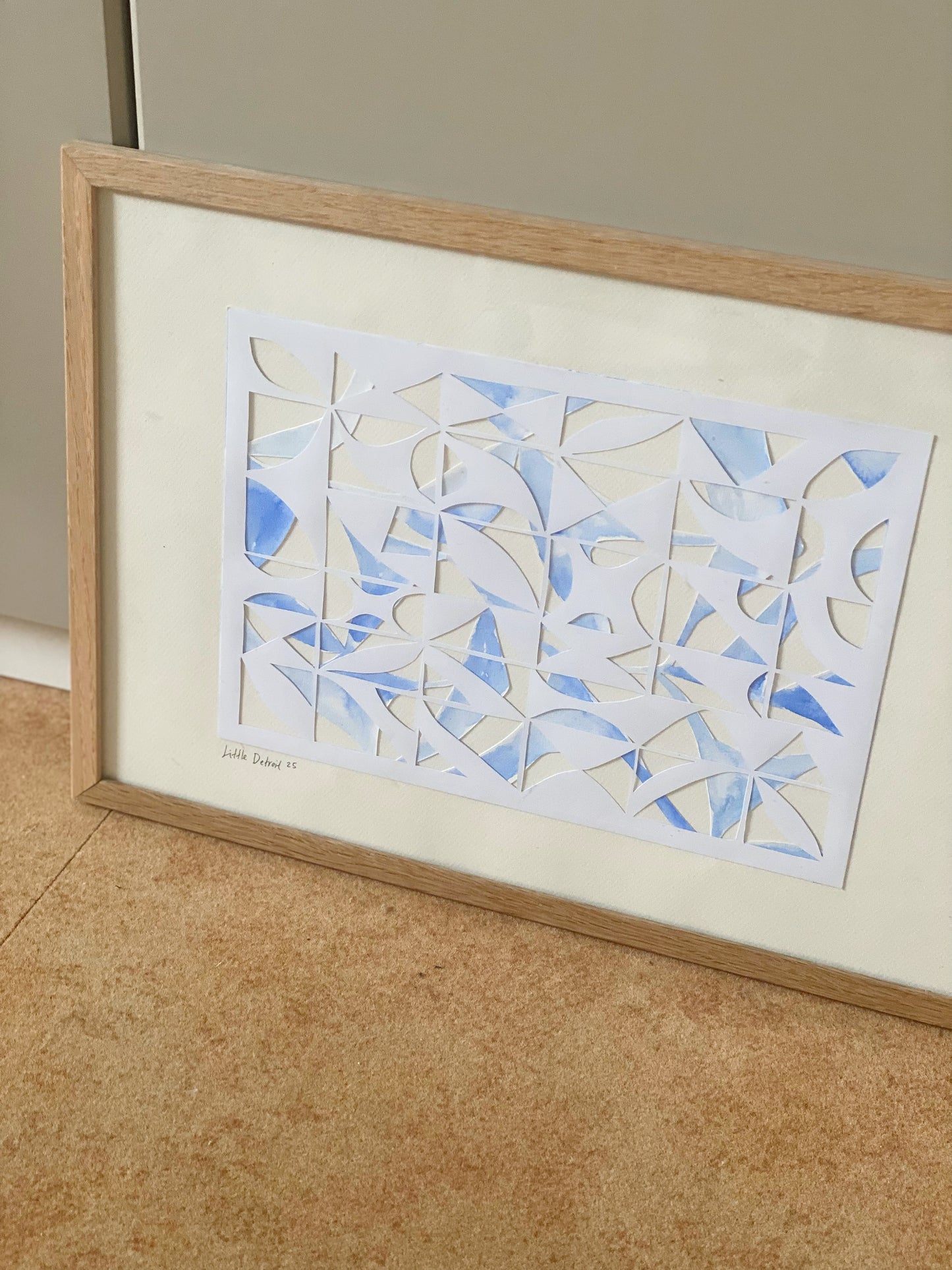 'Fragmented harmony' blue A3