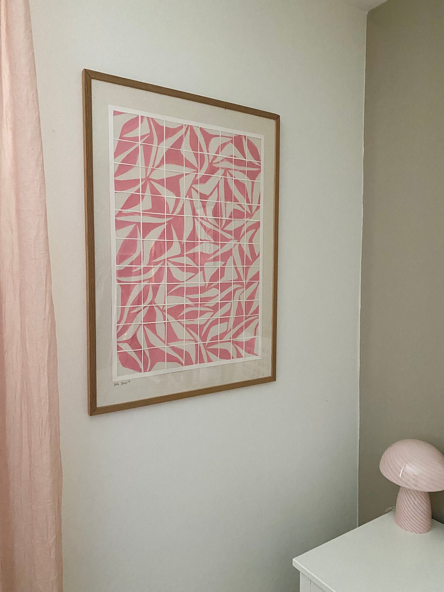 ‘Fragmentet Flow’ pink 50x70