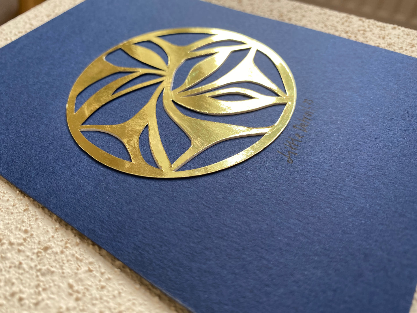 A6 Christmas card gold/dark blue