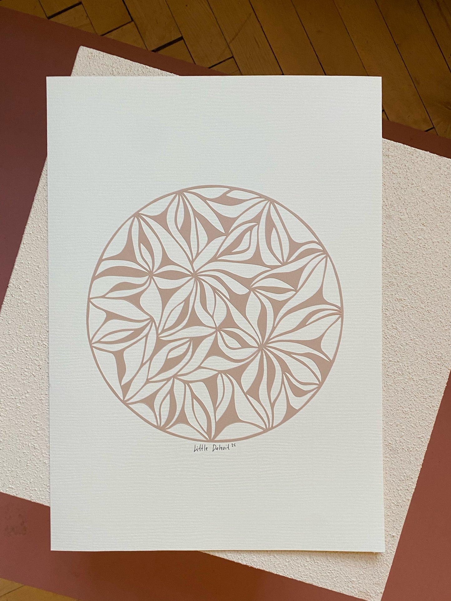 A3 papercut beige/creme