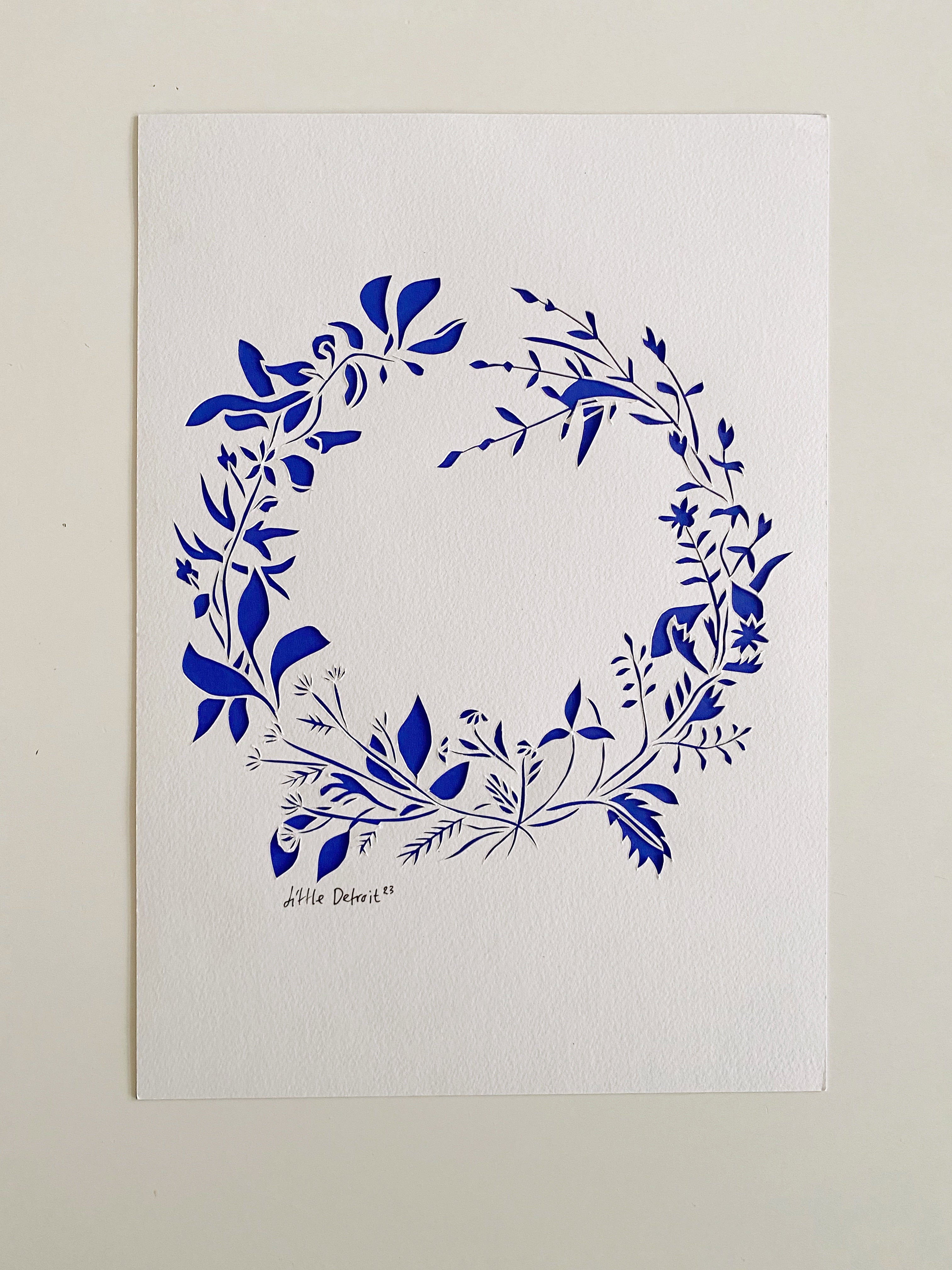 A4 papercut ‘blomsterkrans’