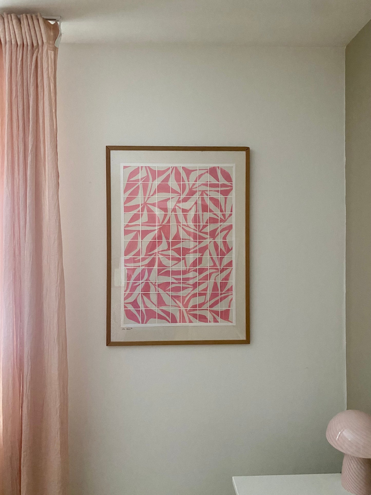 ‘Fragmentet Flow’ pink 50x70