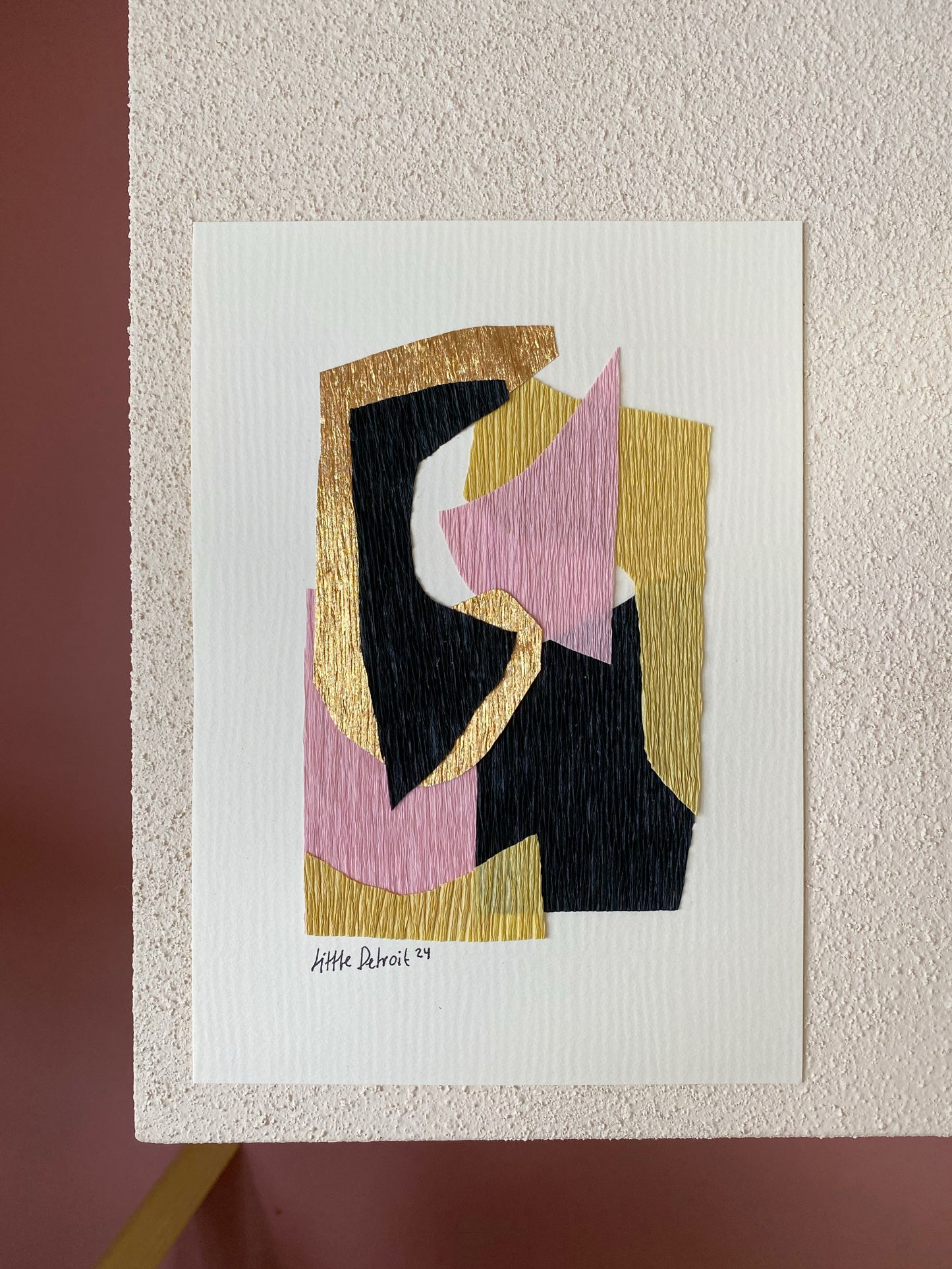 A5 collage black/pink/yellow/gold