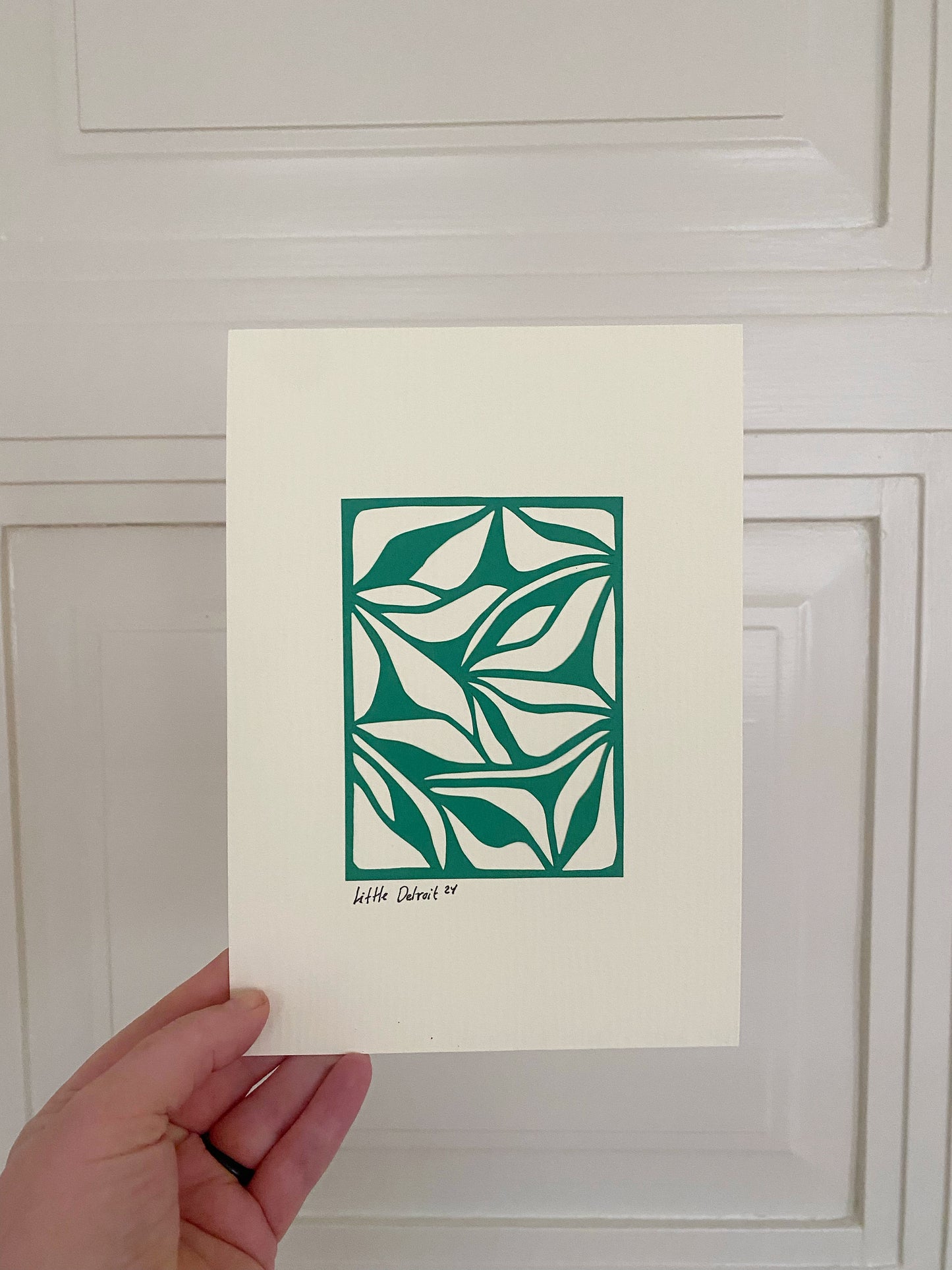 A5 papercut grøn/creme