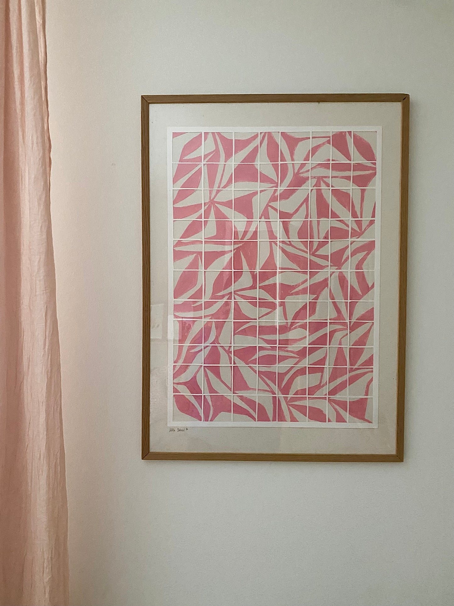 ‘Fragmentet Flow’ pink 50x70