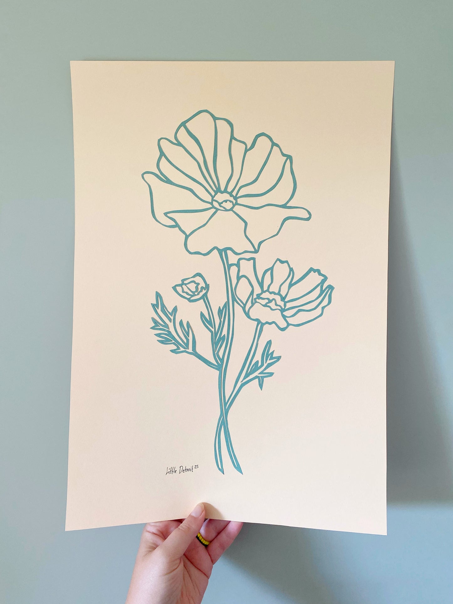 A3 papercut grøn/svag lakse