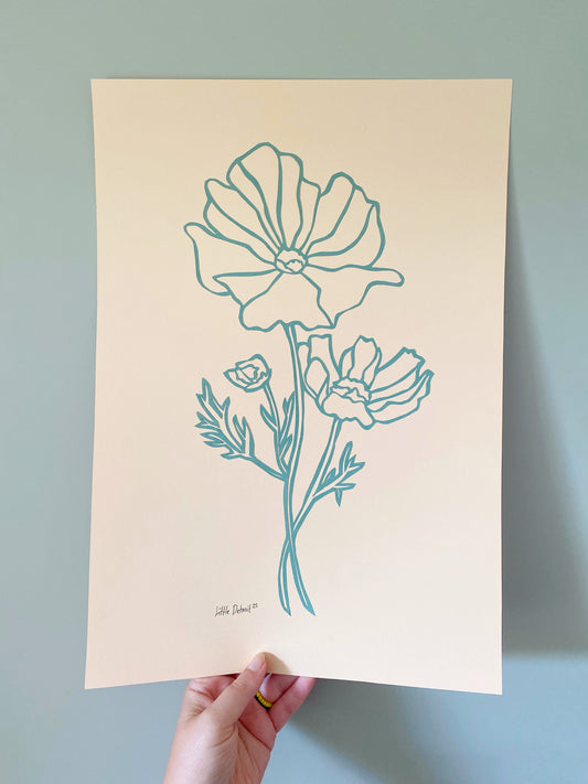 A3 papercut grøn/svag lakse