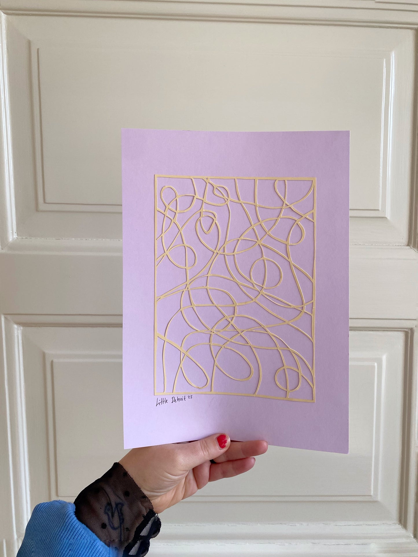 A4 papercut lilla/beige