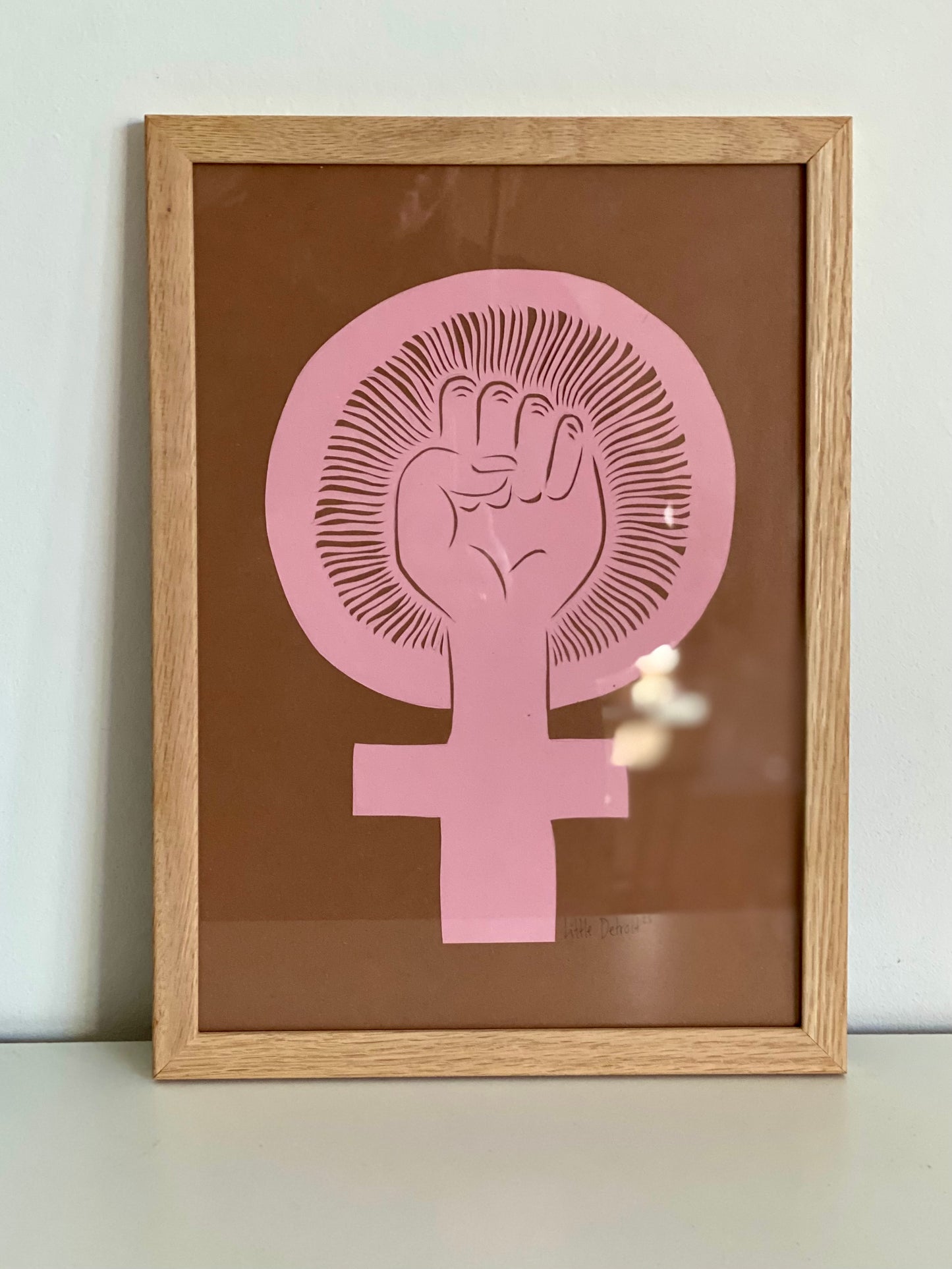 A4 ‘Girlpower’ lyserød/brun