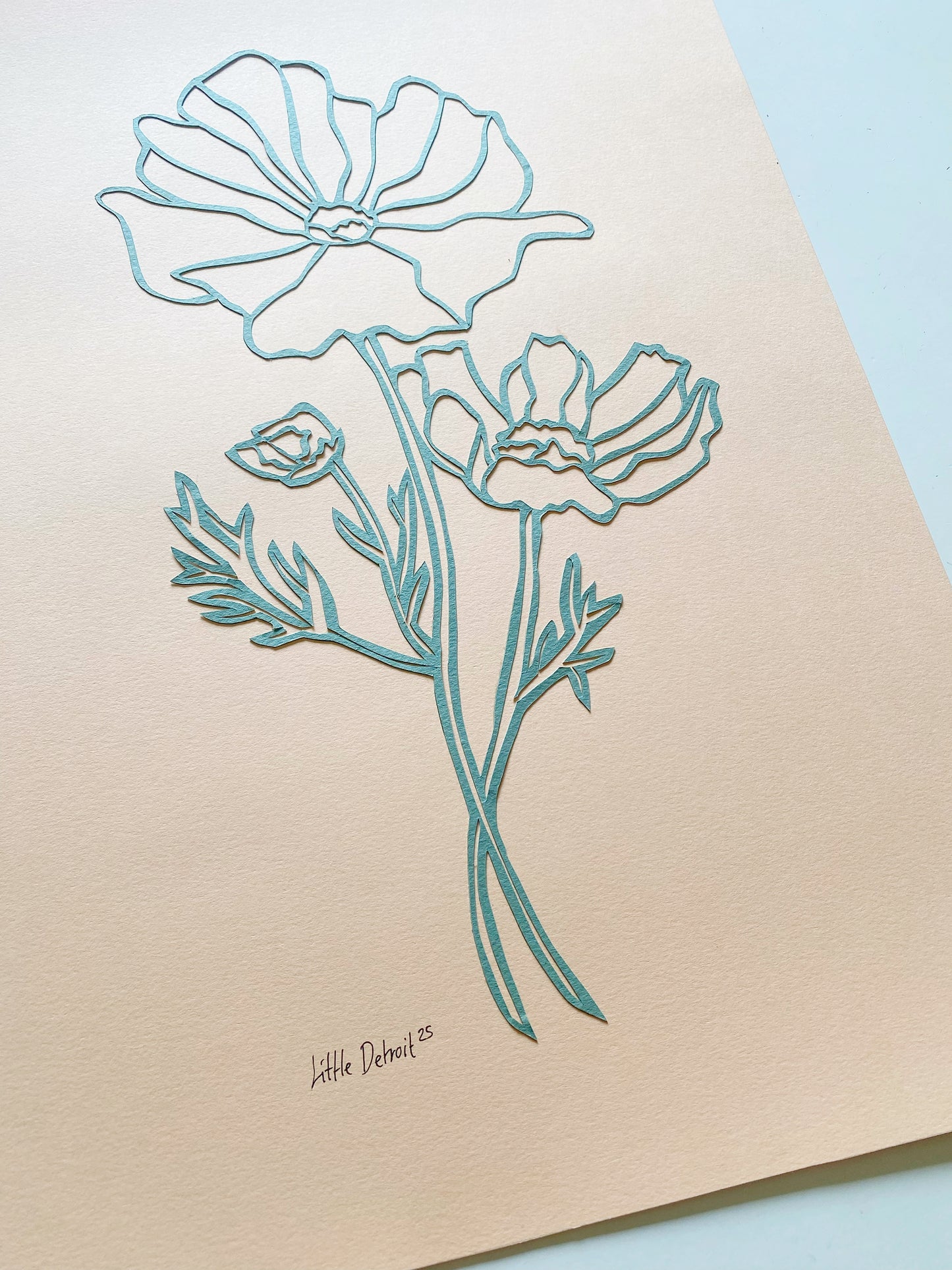 A3 papercut grøn/svag lakse