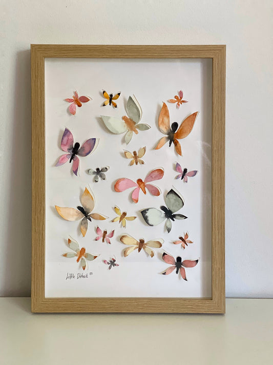 ‘Butterflies’ A4 - 3D inkl ramme