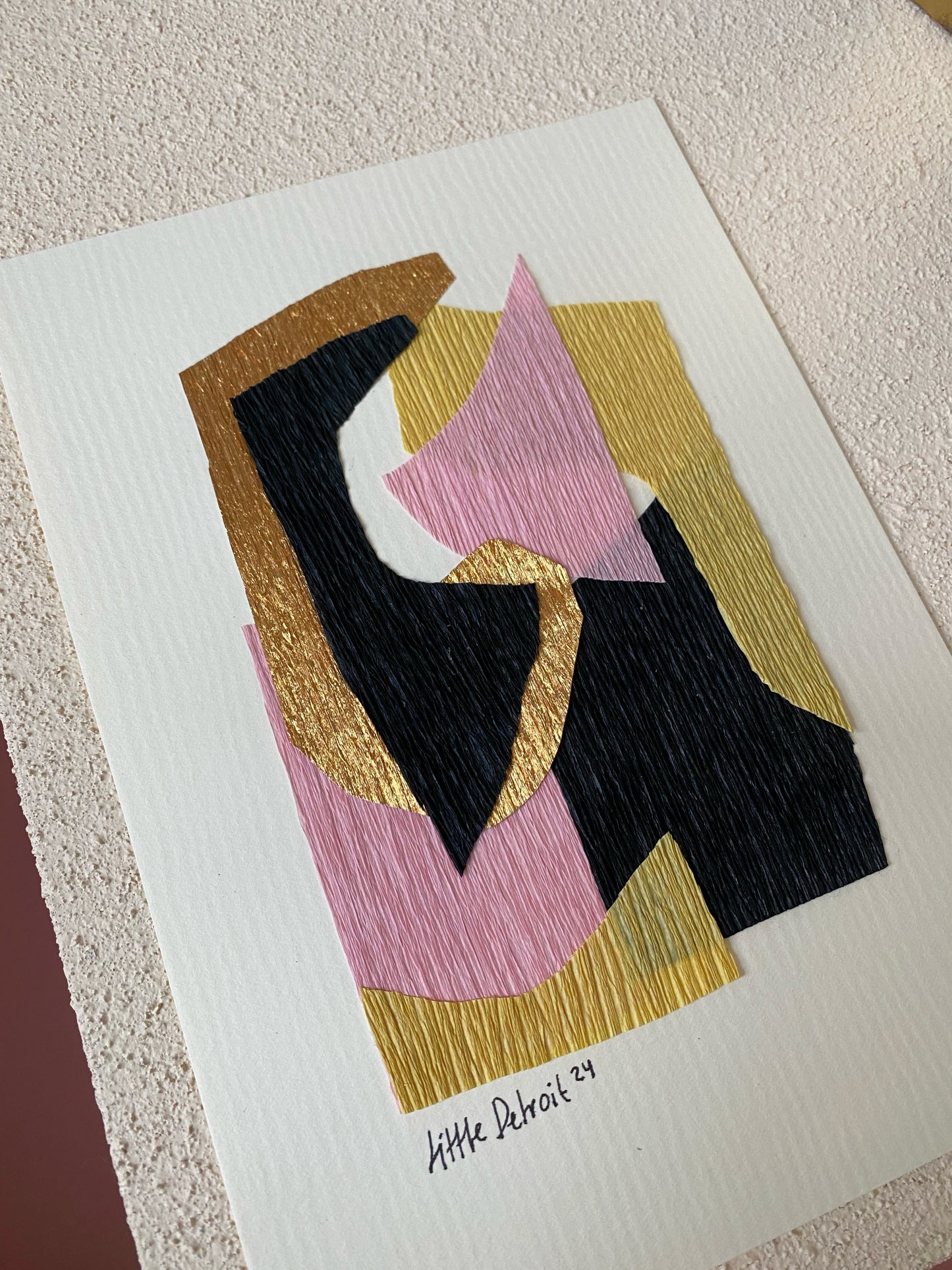 A5 collage black/pink/yellow/gold