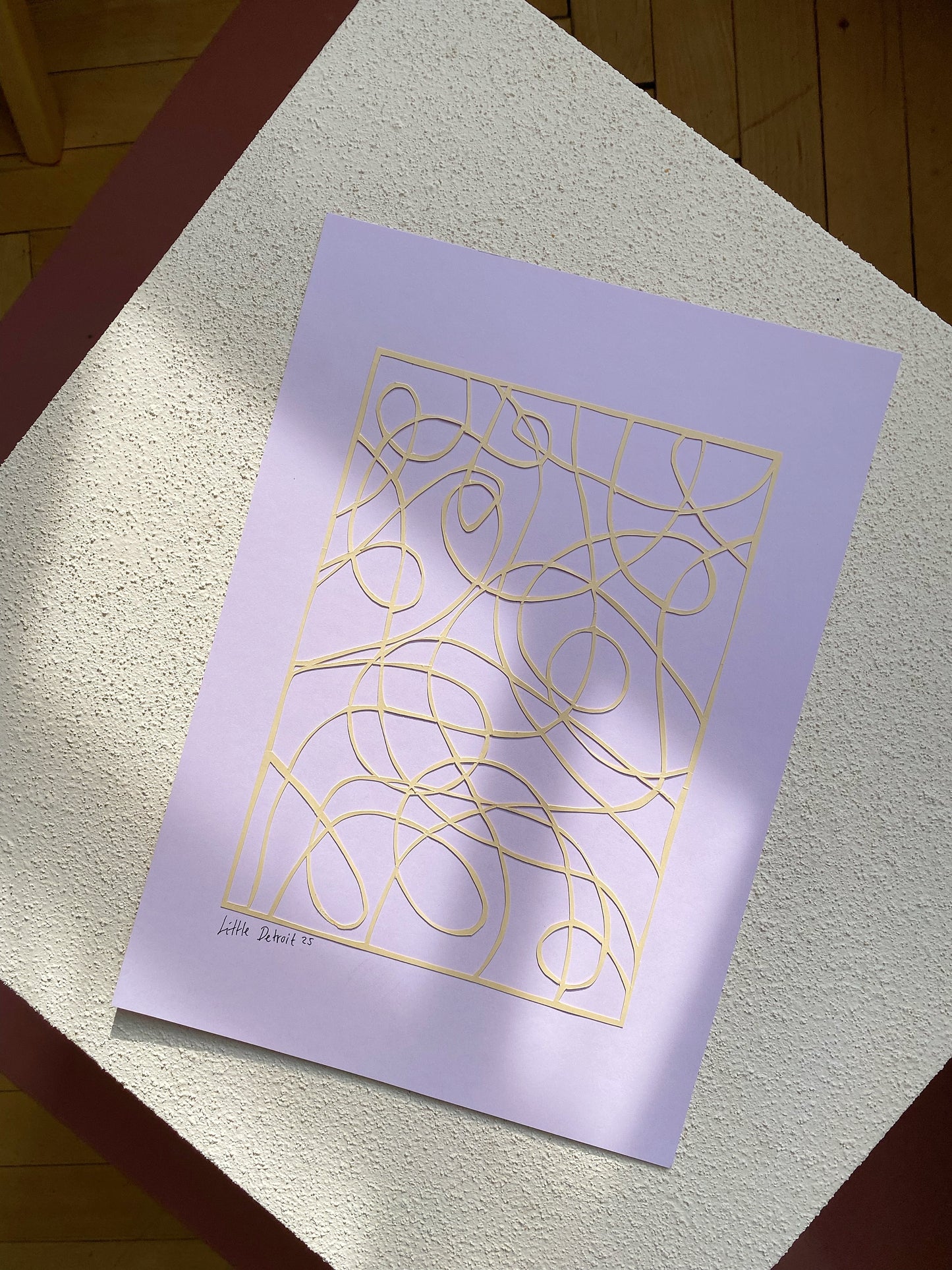 A4 papercut lilla/beige