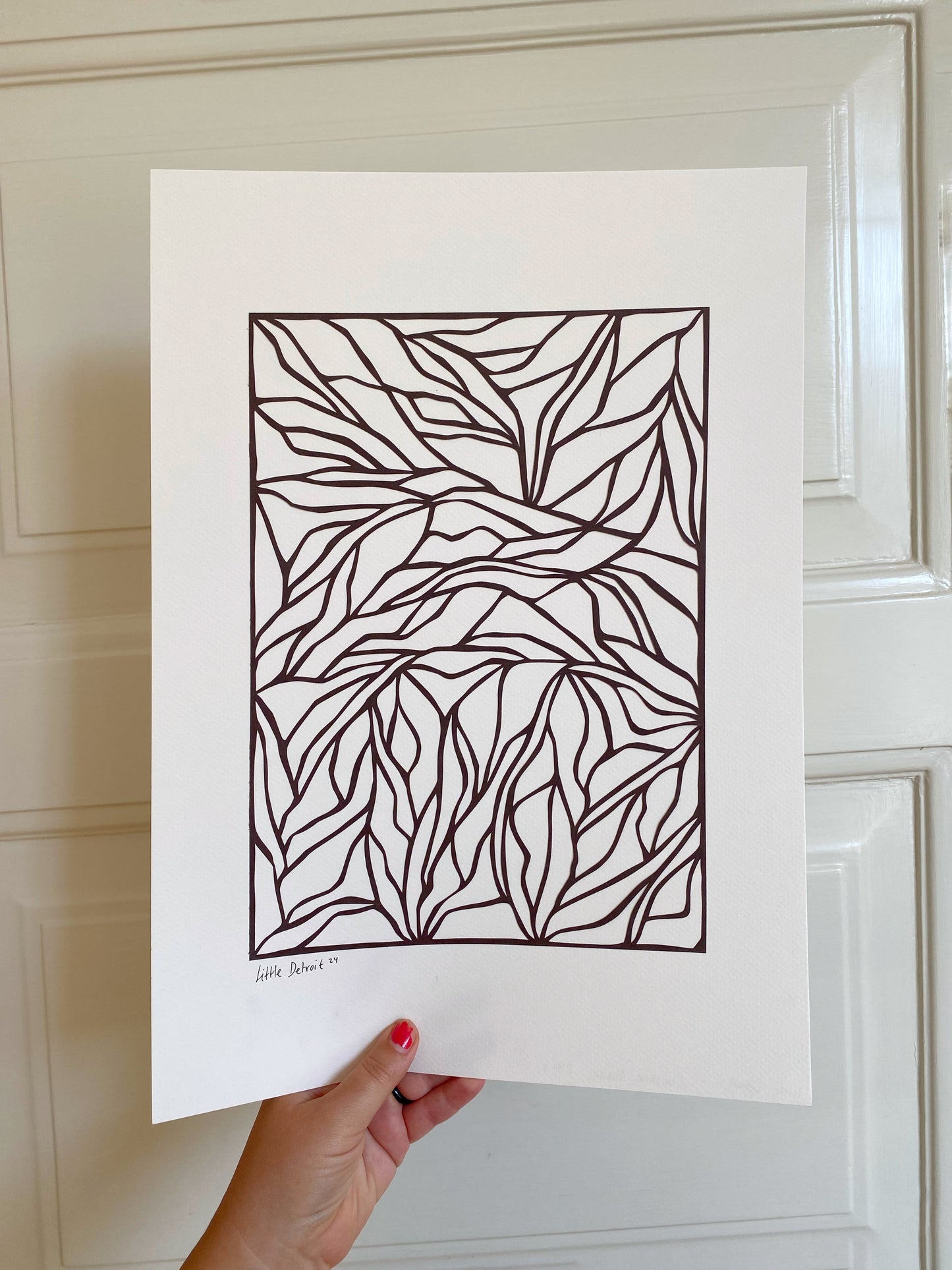 A3 papercut mørkebrun/creme