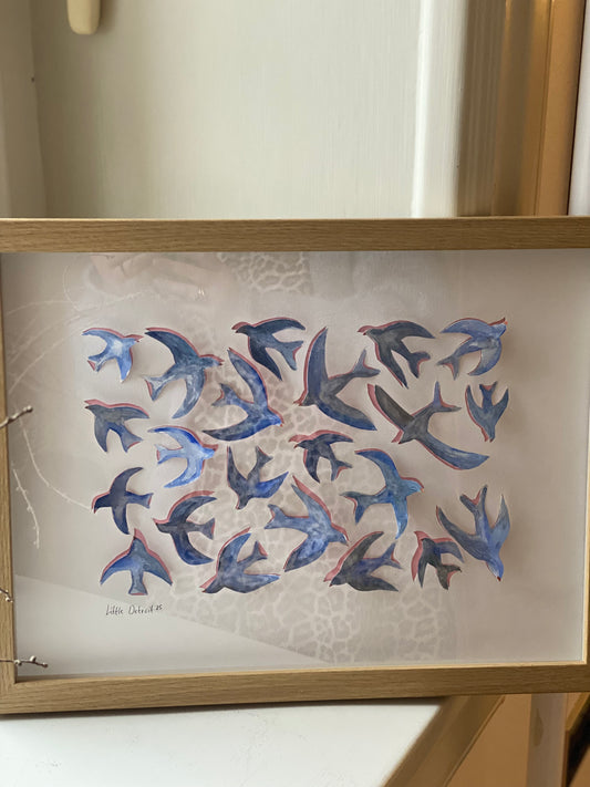 30x40 ‘Birds’ 3D inkl ramme