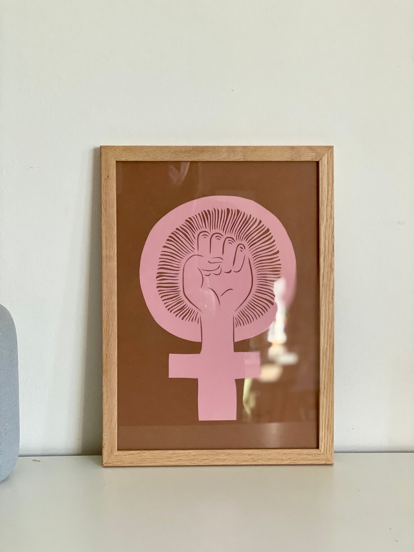 A4 ‘Girlpower’ lyserød/brun