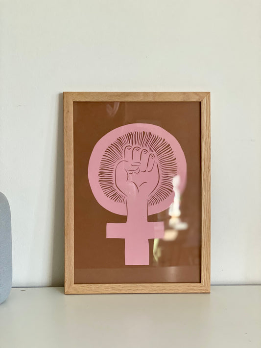 A4 ‘Girlpower’ lyserød/brun