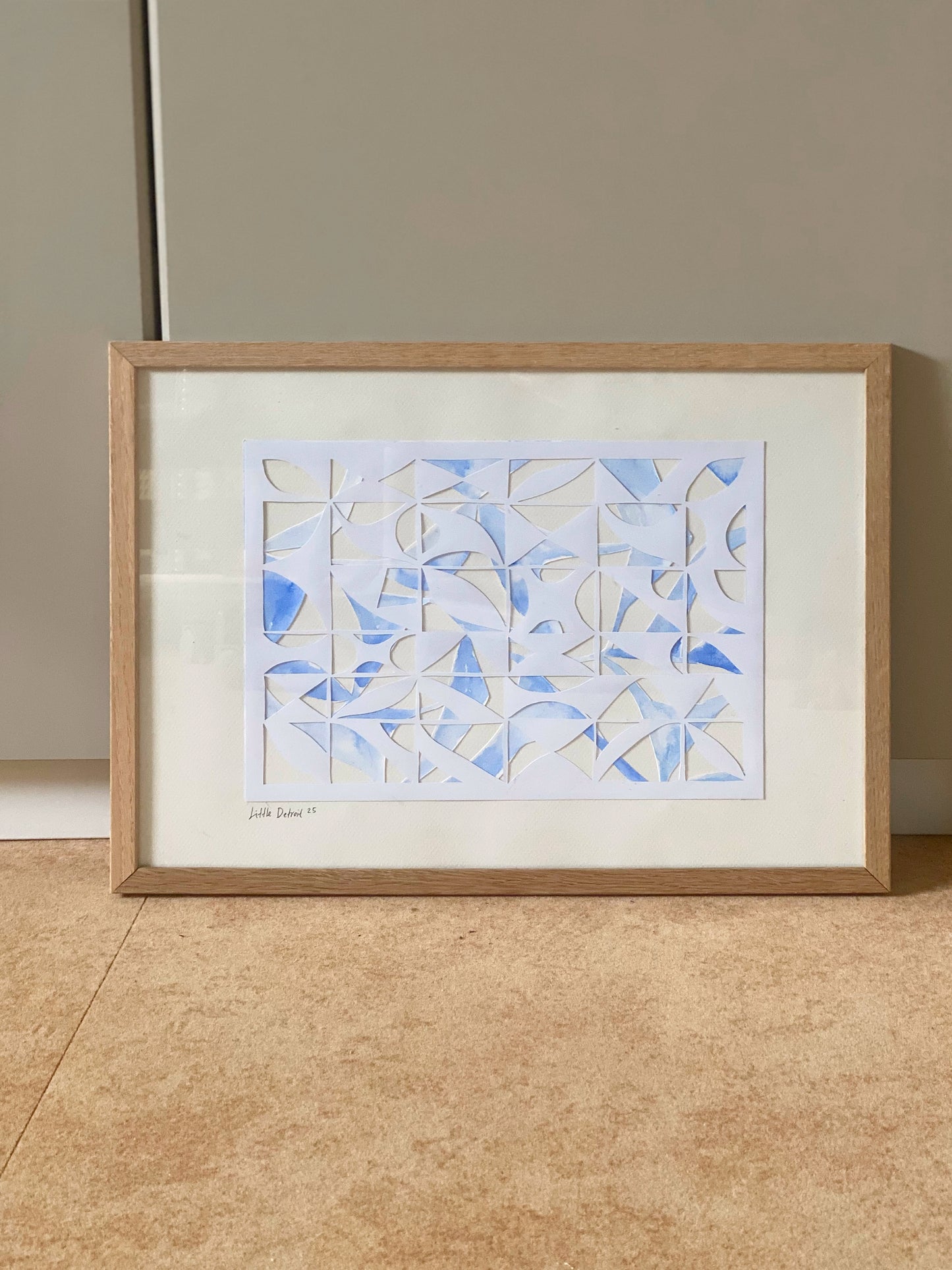 'Fragmented harmony' blue A3
