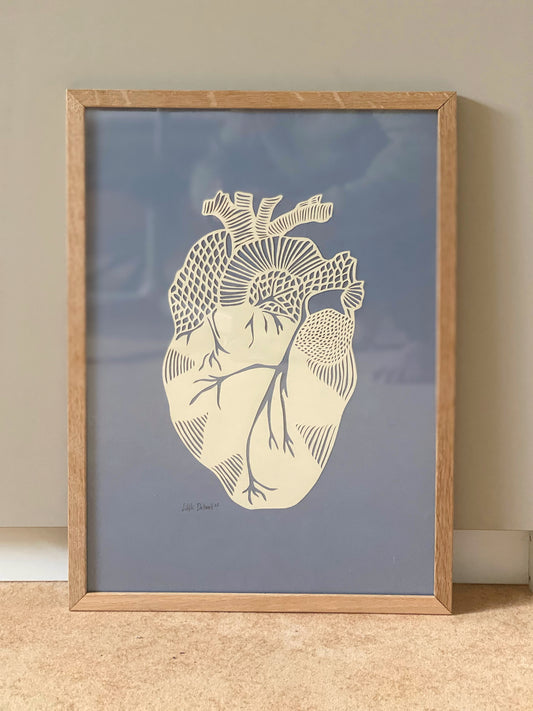 'Blue Heart' A3
