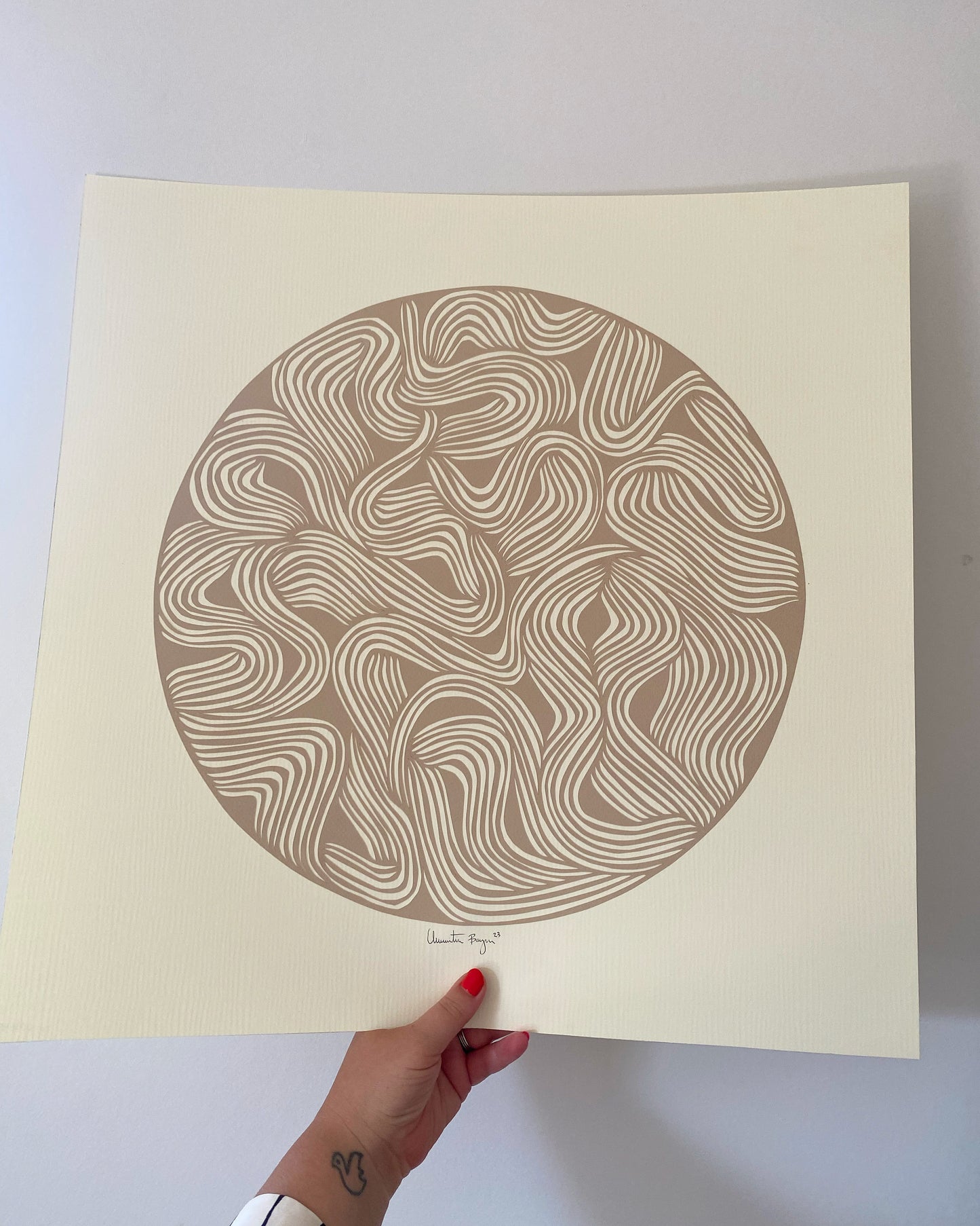 50x50 papercut beige/cream