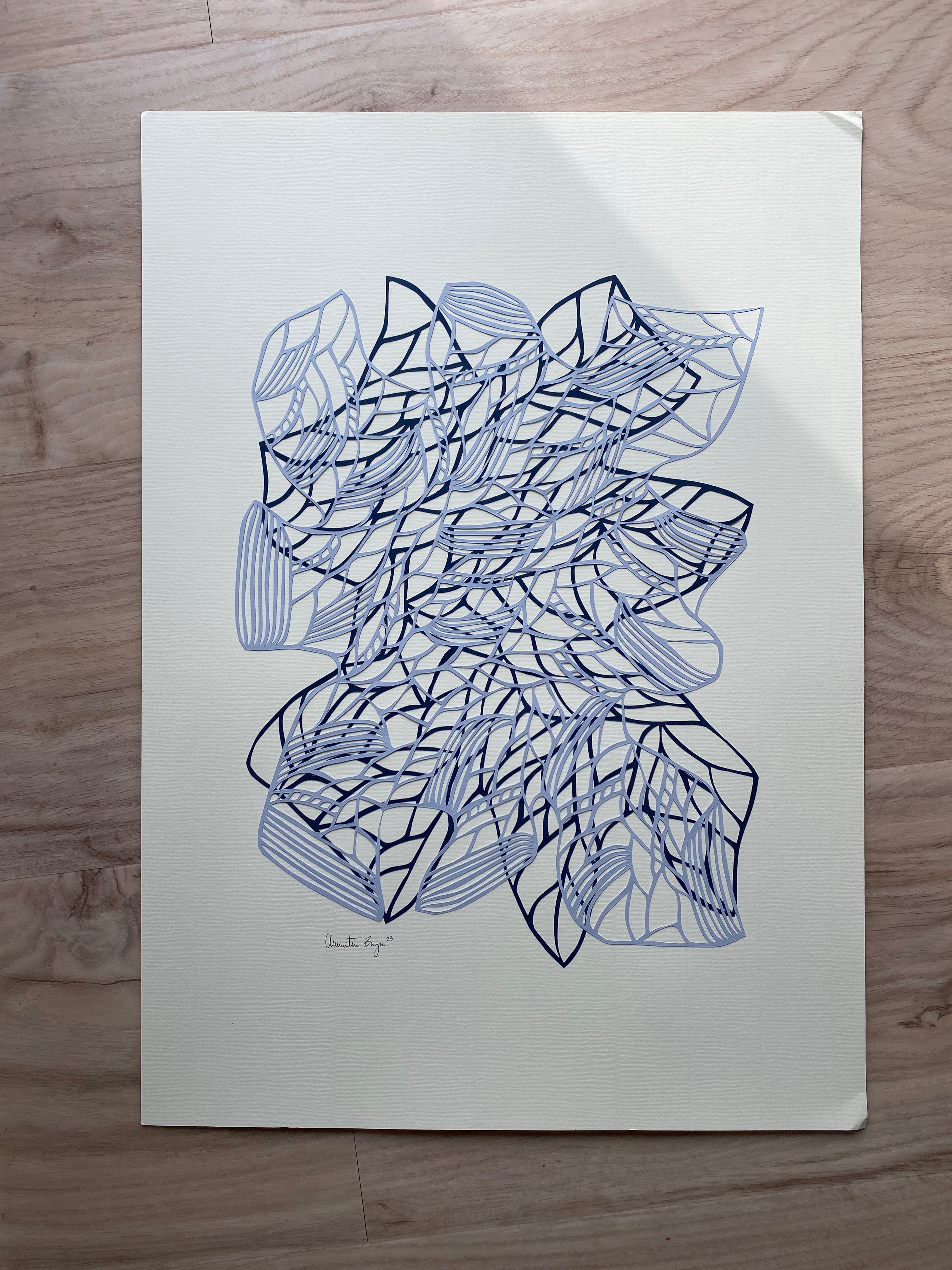 50x70 papercut blå/creme | 2. Sortering