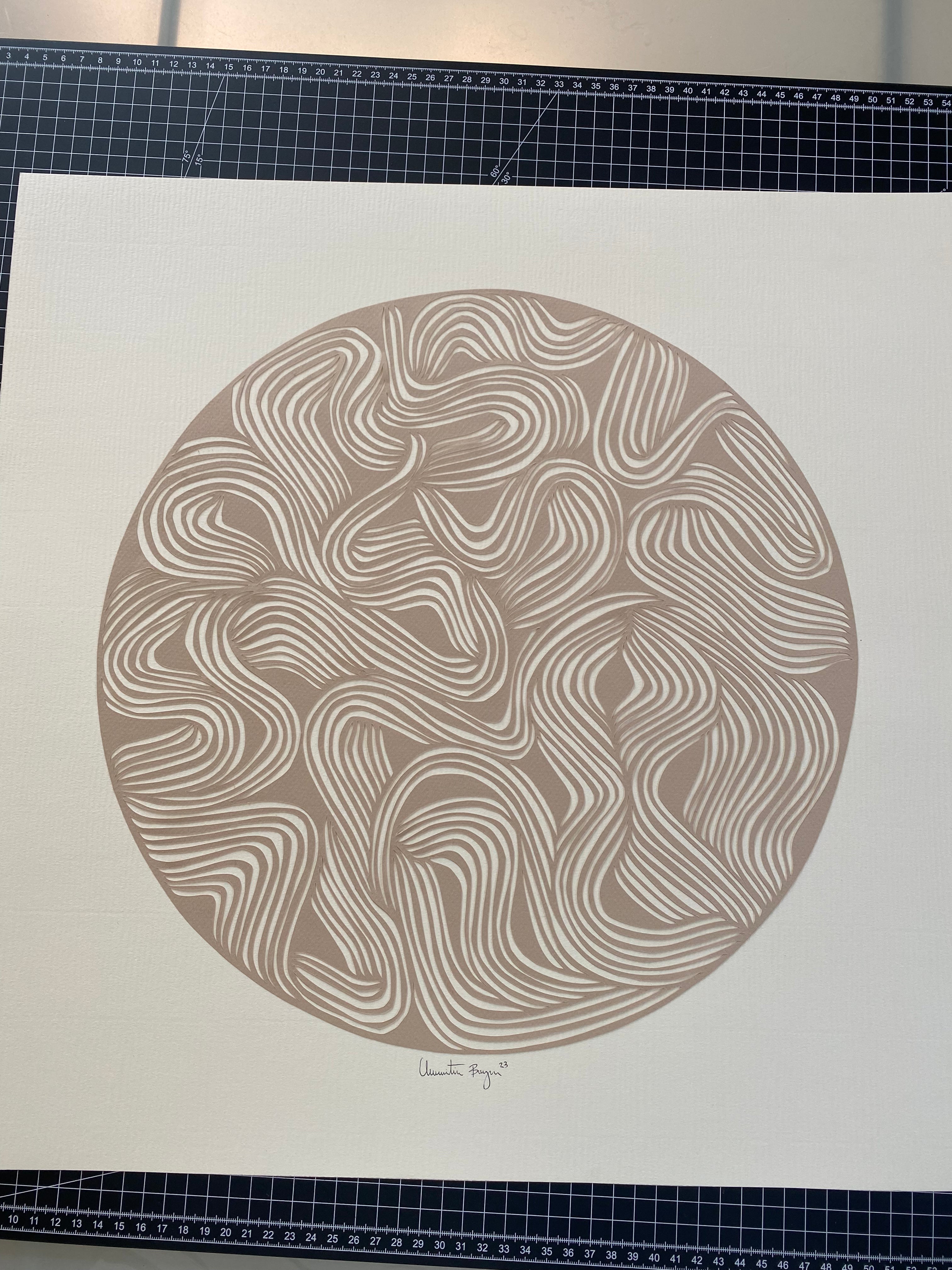 50x50 papercut beige/creme