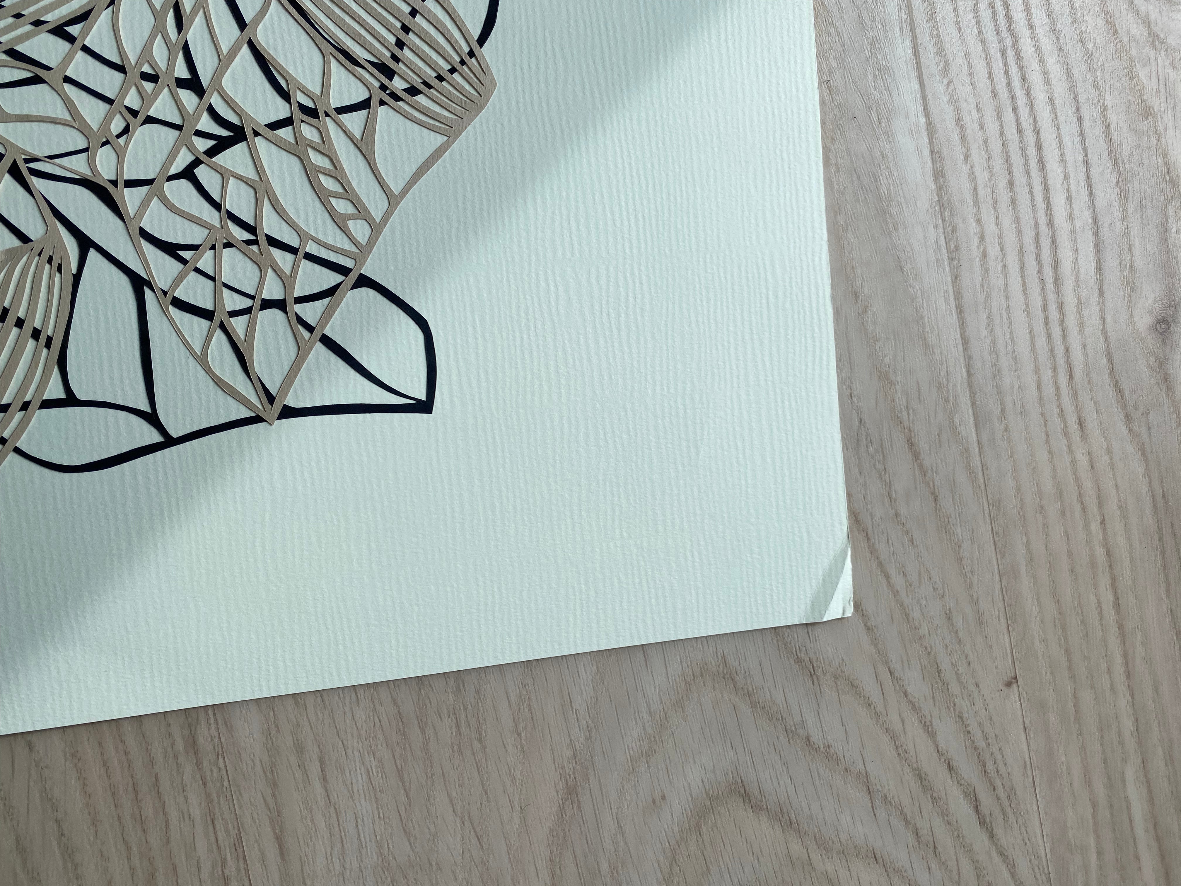 50x70 papercut beige/sort/creme | 2. Sortering