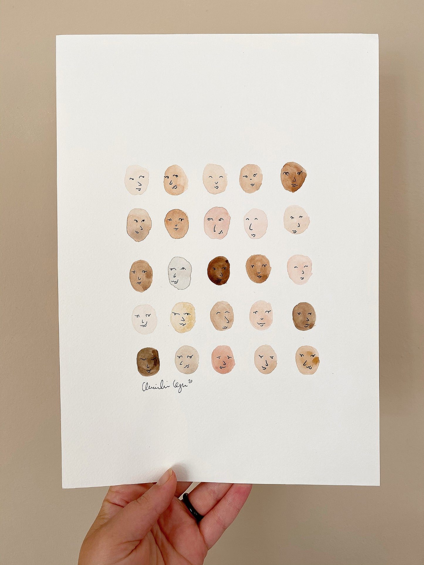 A4 watercolor 'We are all the same'