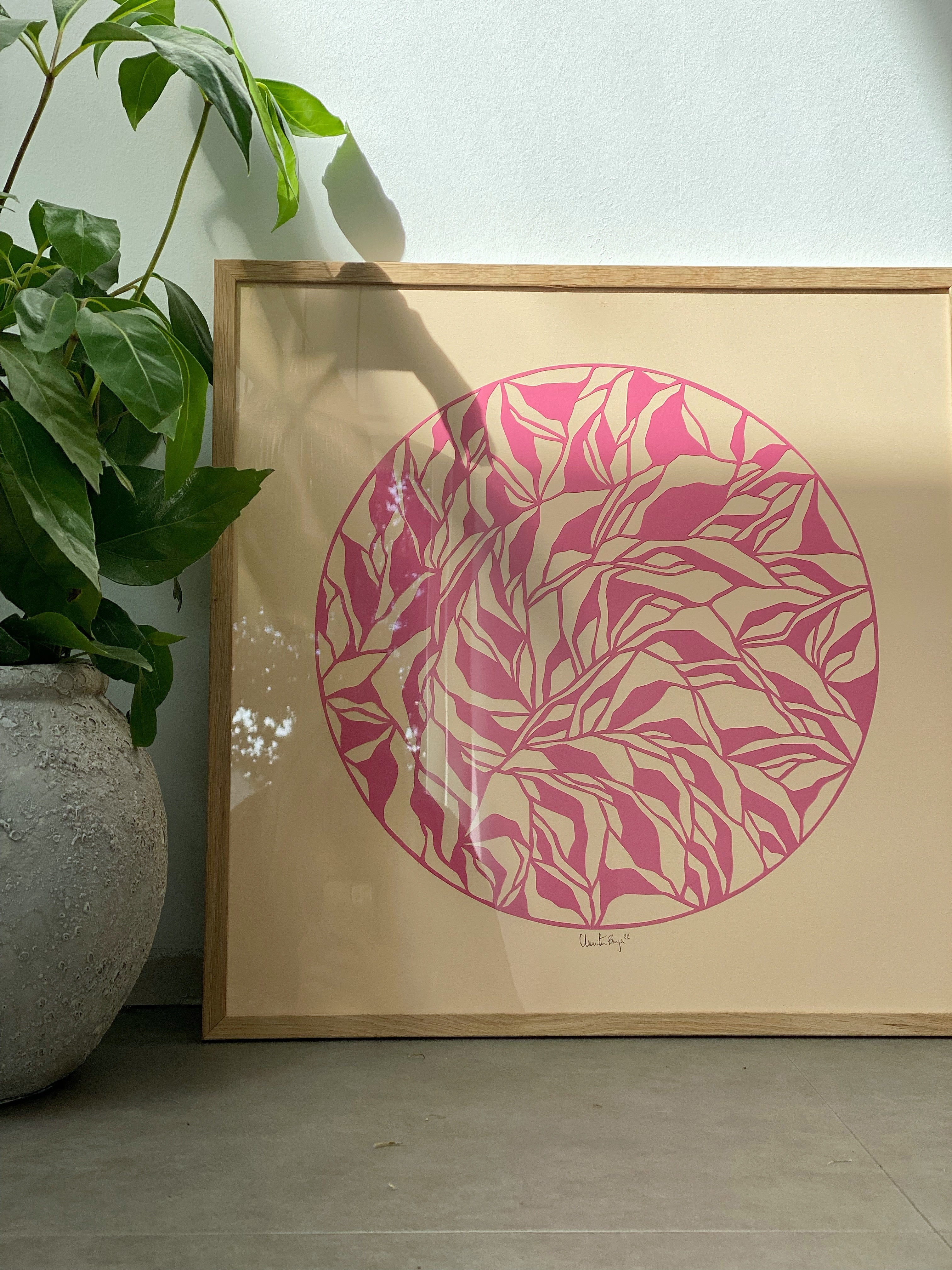 50x50 papercut lyserød/svag laksefarve