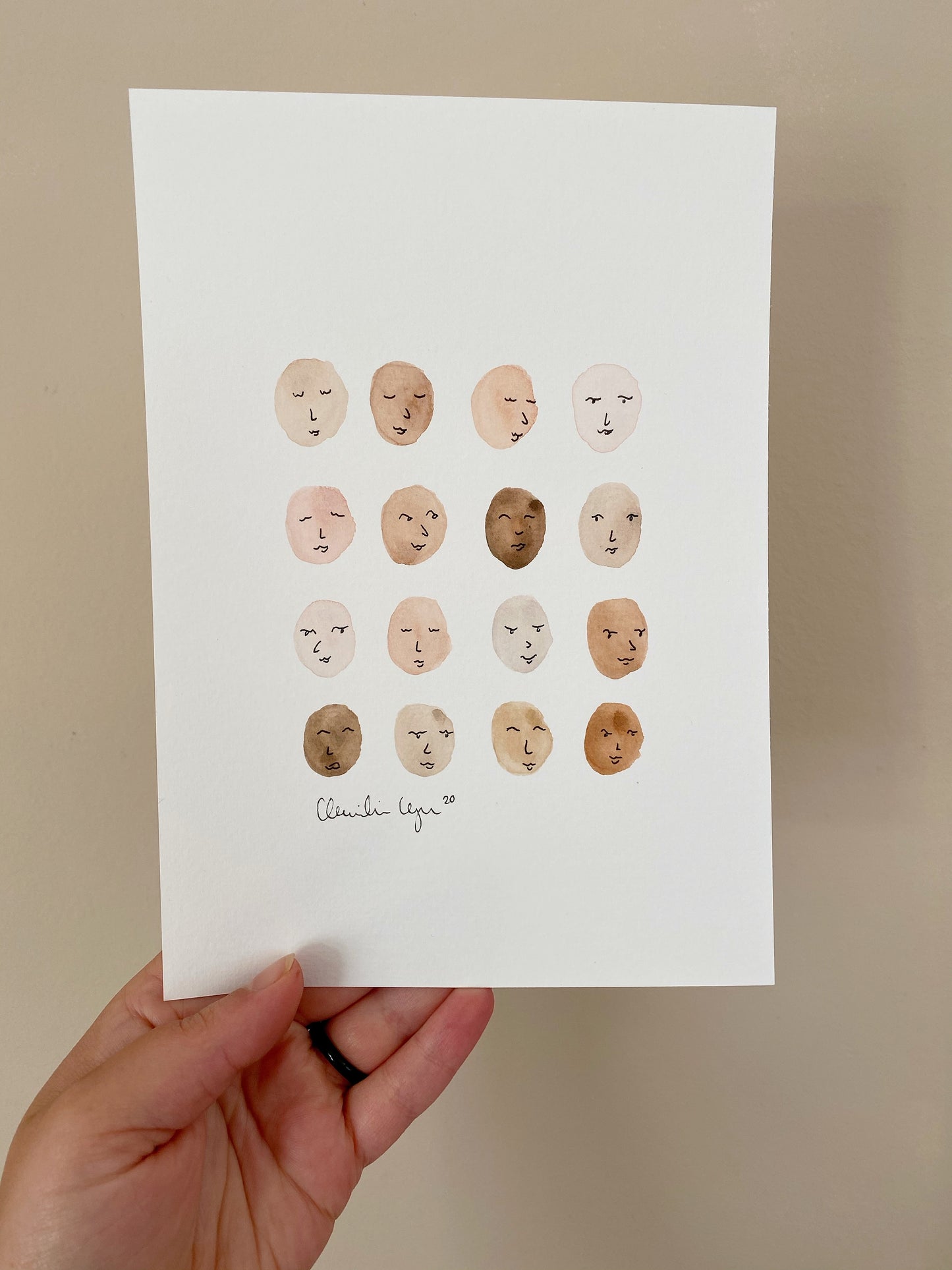 A5 watercolor 'we are all the same'