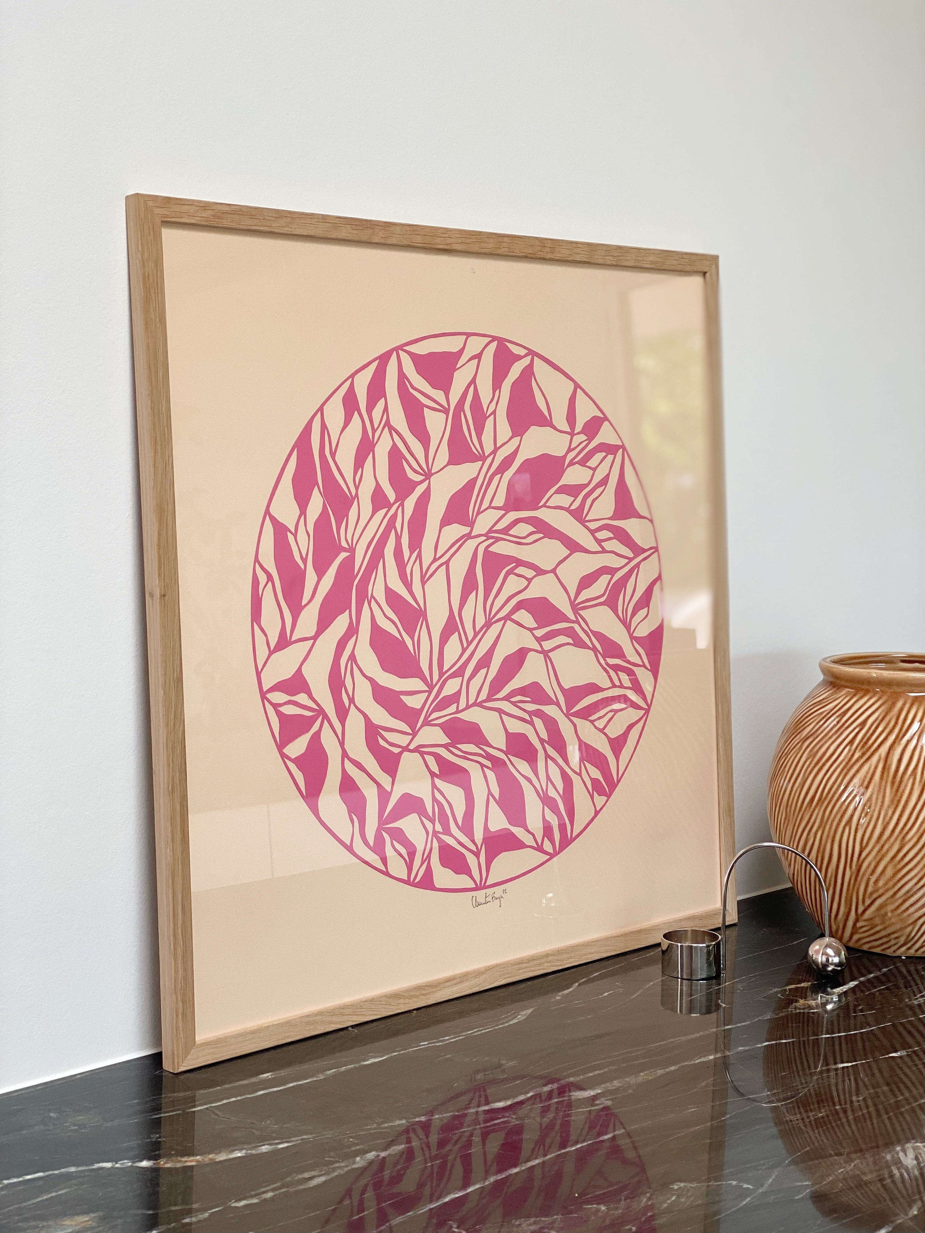 50x50 papercut lyserød/svag laksefarve