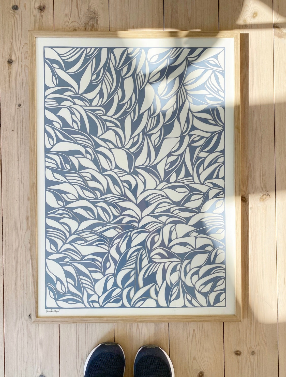 Order 50x70 papercut grey-blue/cream