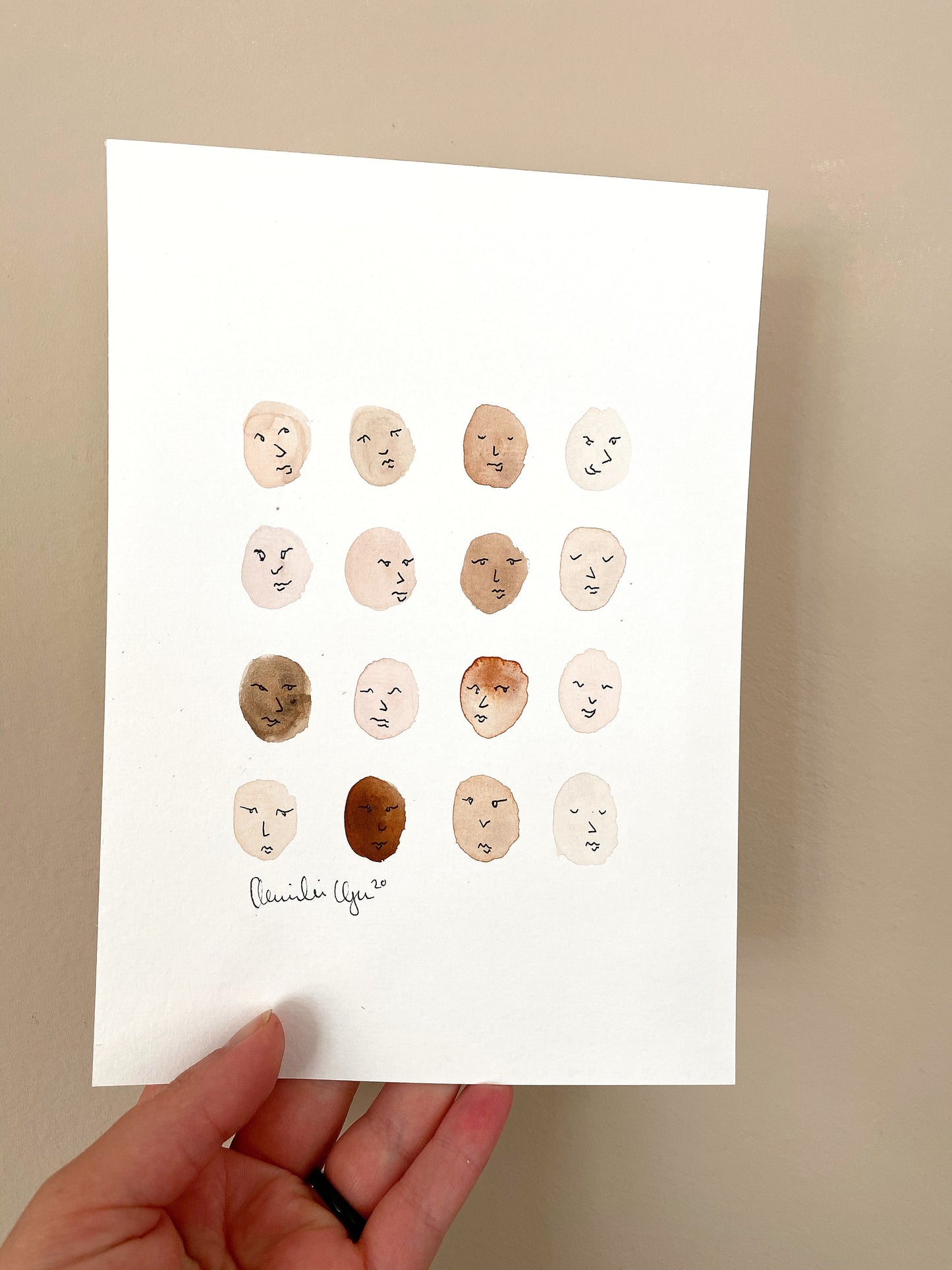 A5 watercolor 'we are all the same'