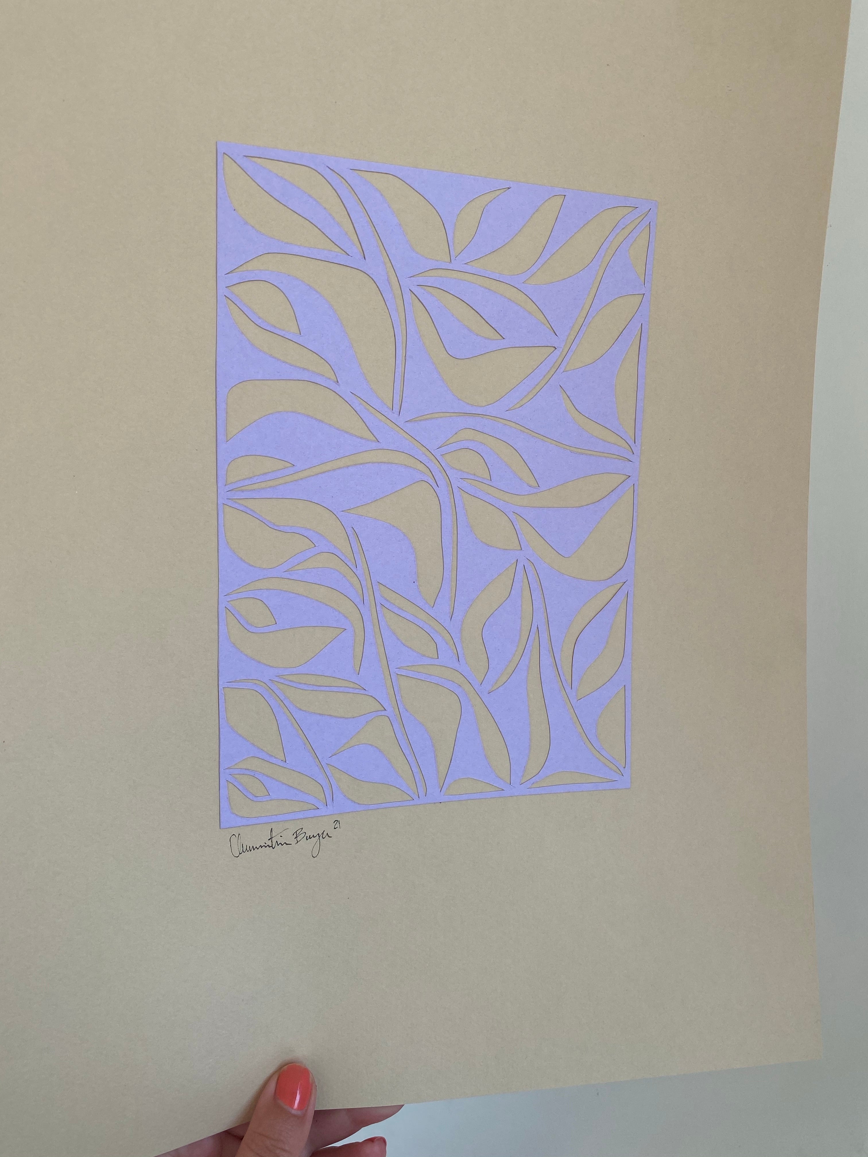 A3 papercut lilla/beige