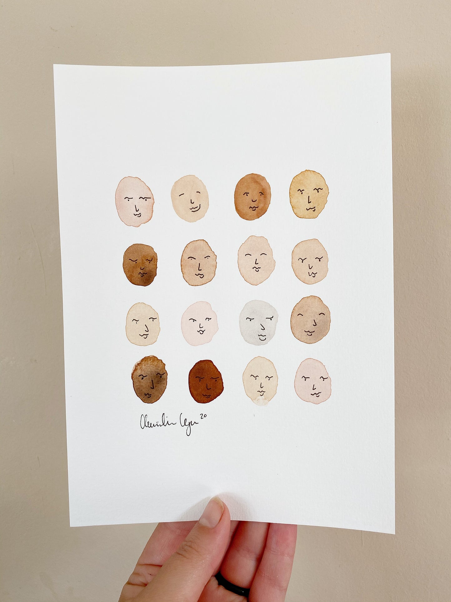 A2 watercolor 'we are all the same'