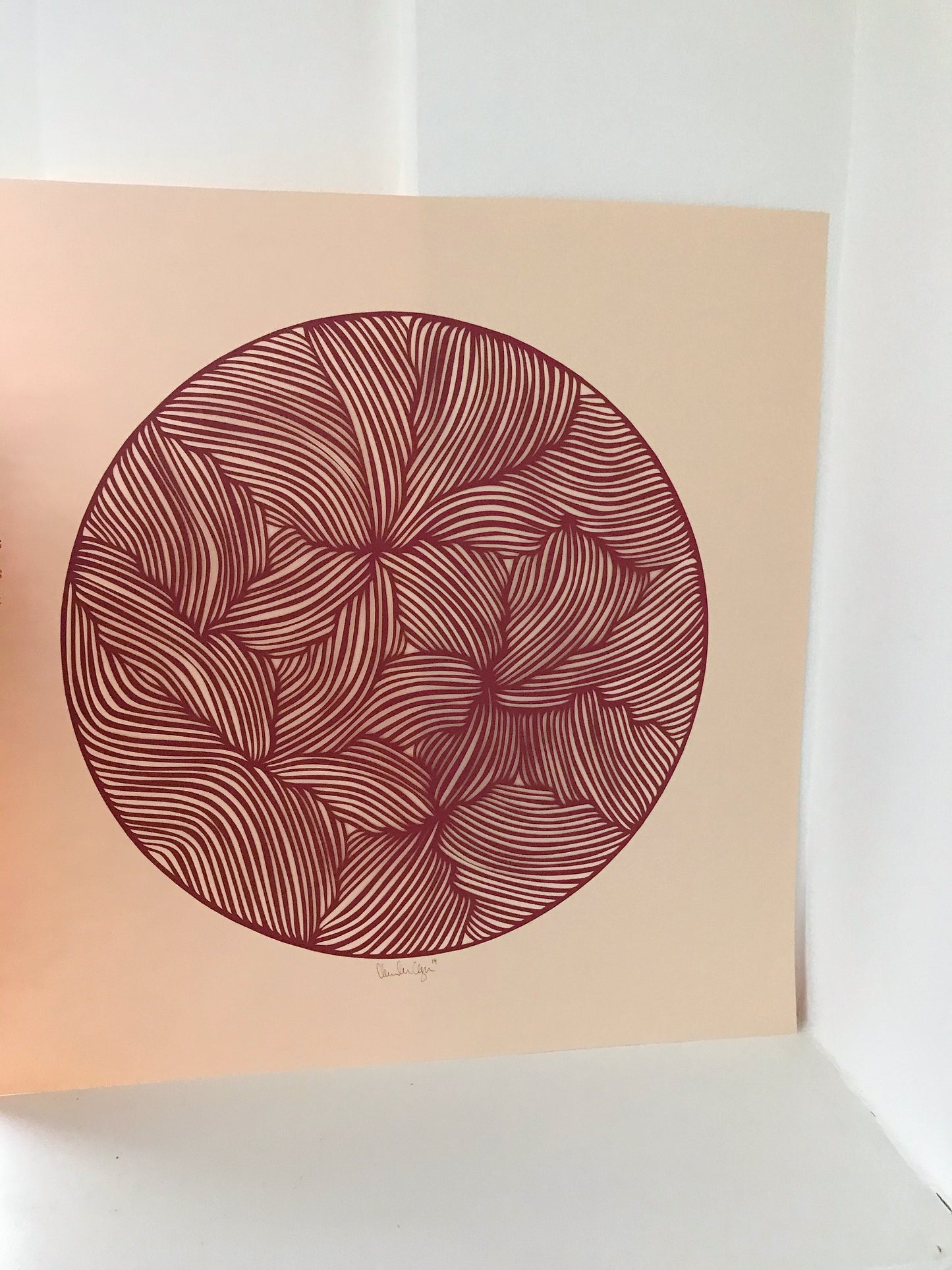 Order 50x50 papercut salmon/burgundy