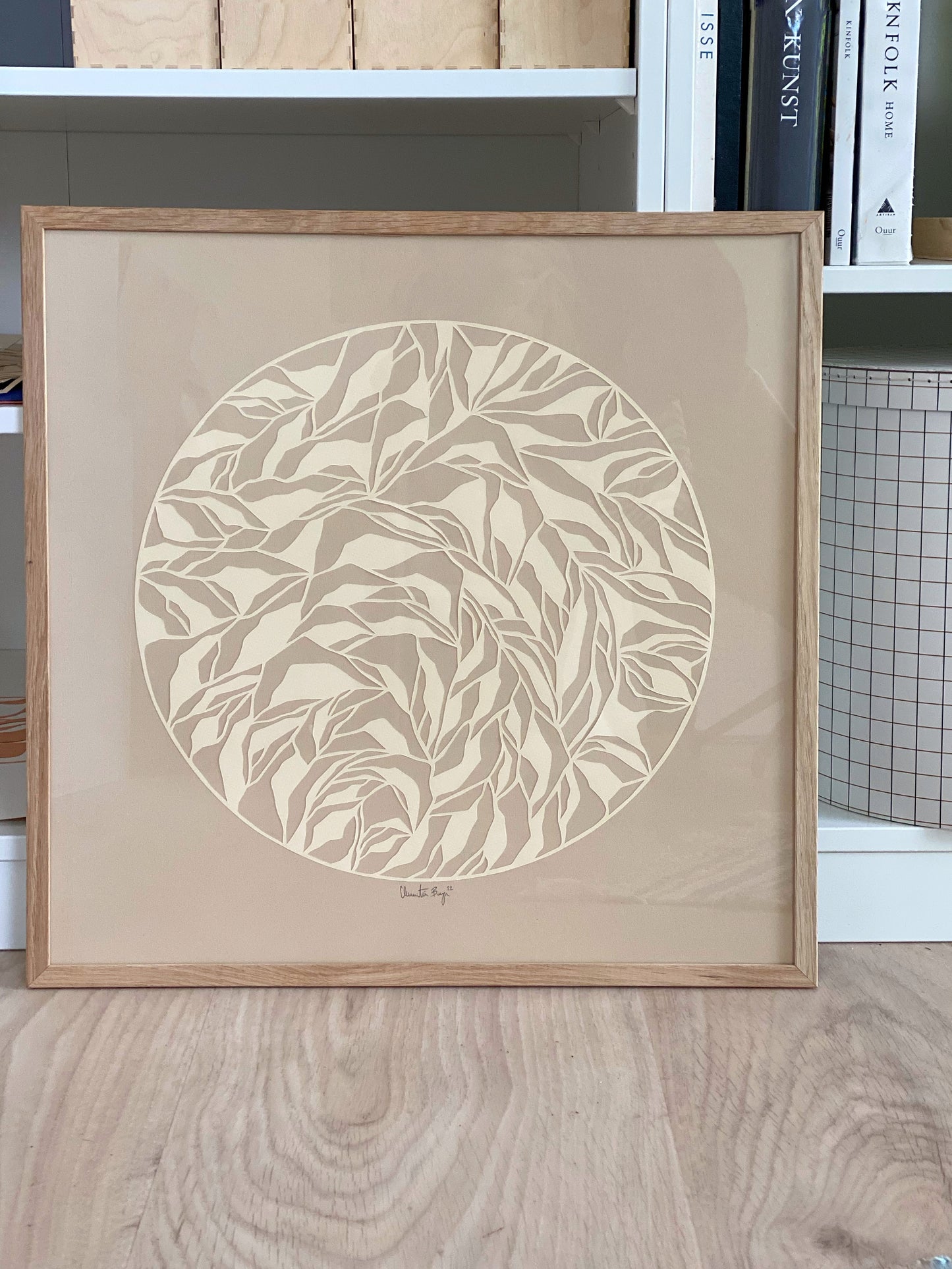 Bestilling 50x50 papercut beige/creme